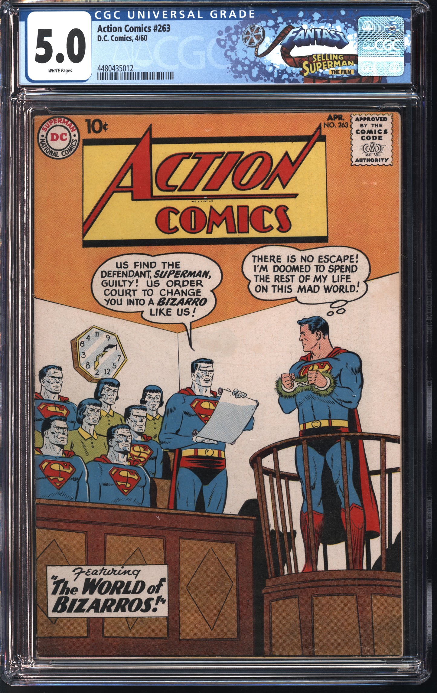 D.C. Comics Action Comics #263 4/60 FANTAST CGC 5.0 White Pages
