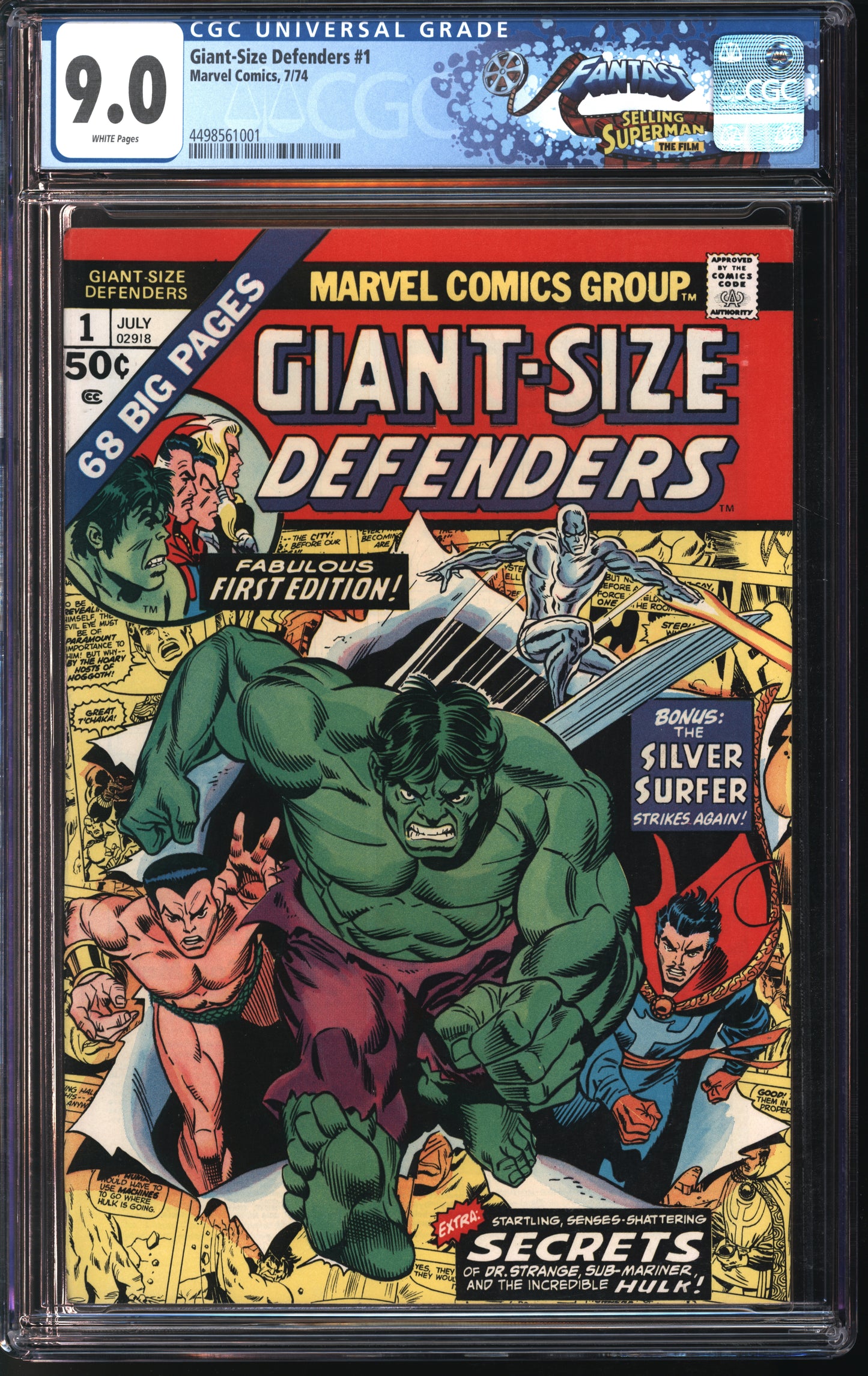 Marvel Comics Giant-Size Defenders #1 7/74 FANTAST CGC 9.0 White Pages