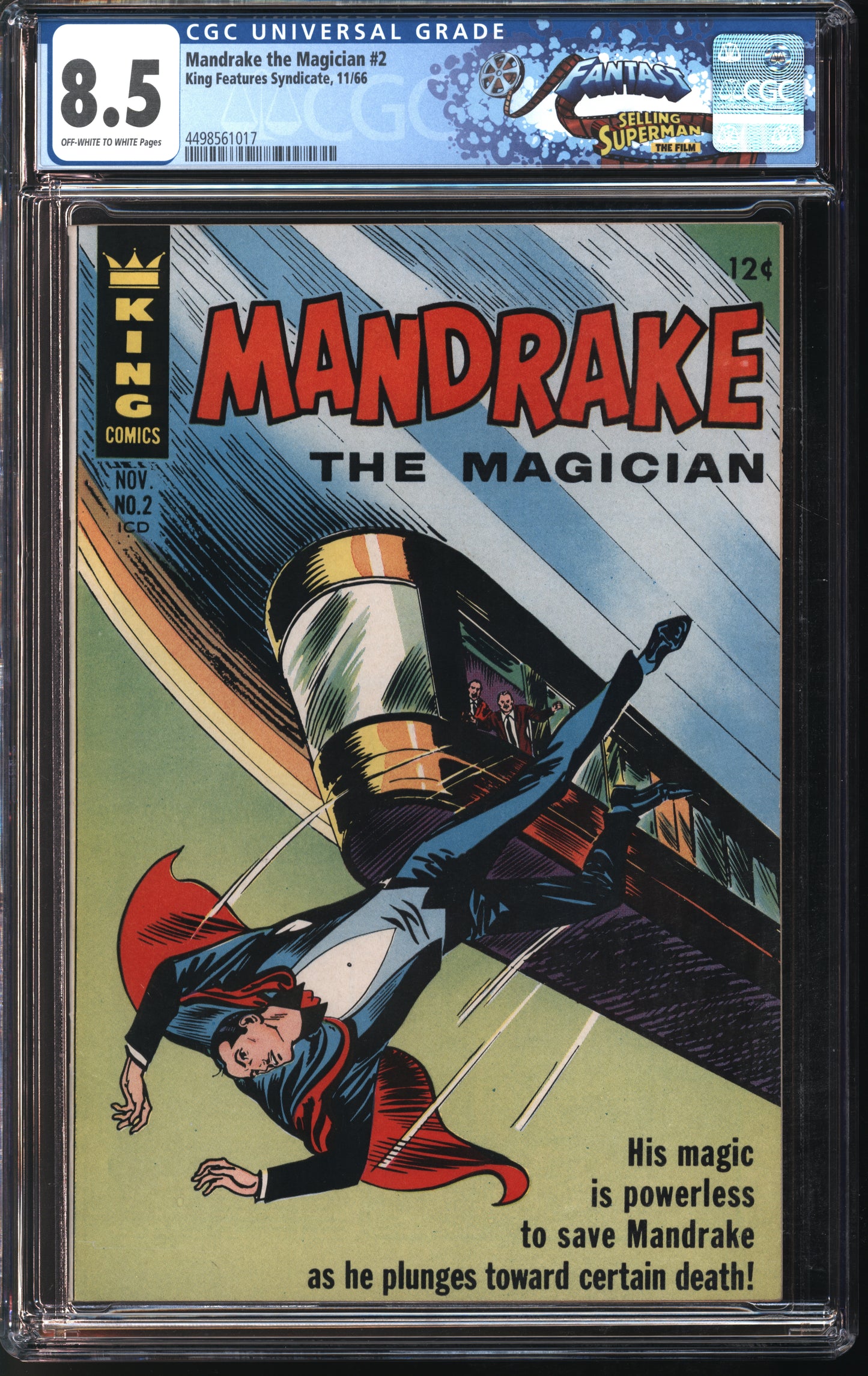 King Features Synd. Mandrake the Magician #2 11/66 FANTAST CGC 8.5 Off-White to White Pages