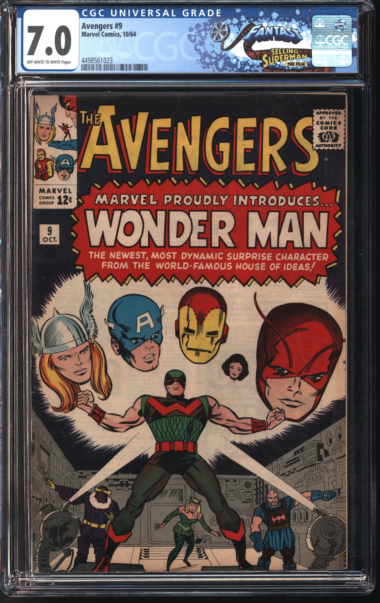 Marvel Comics Avengers #9 10/64 FANTAST CGC 7.0 Off-White to White Pages