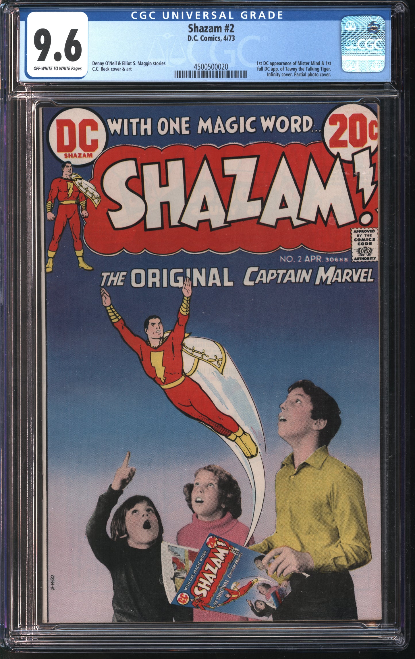 D.C. Comics Shazam #2 4/73 CGC 9.6 Off-White Pages