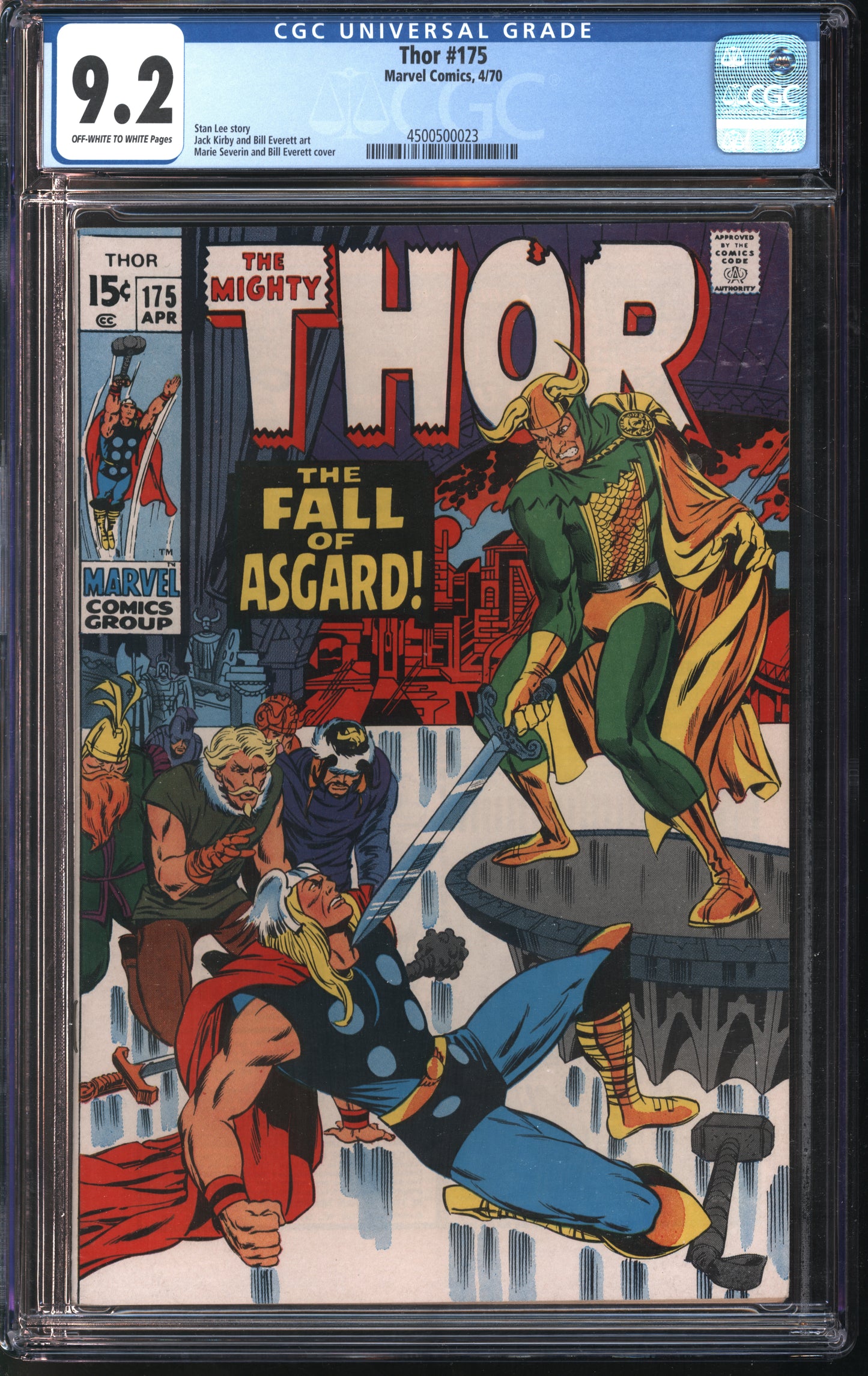 Marvel Thor #175 4/70 CGC 9.2 Off-White to White Pages