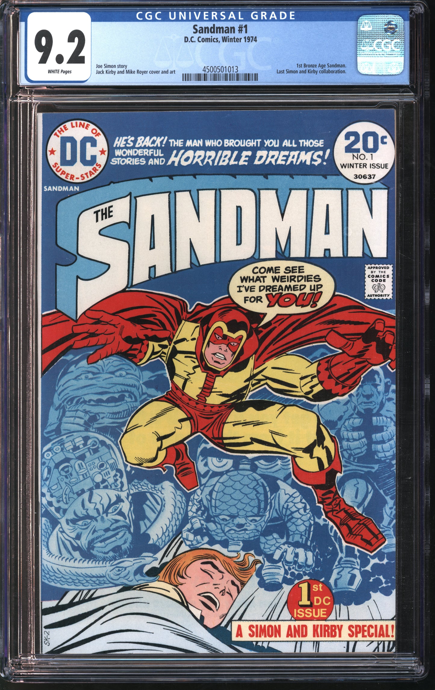 D.C. Comics Sandman #1 Winter 1974 CGC 9.2 White Pages