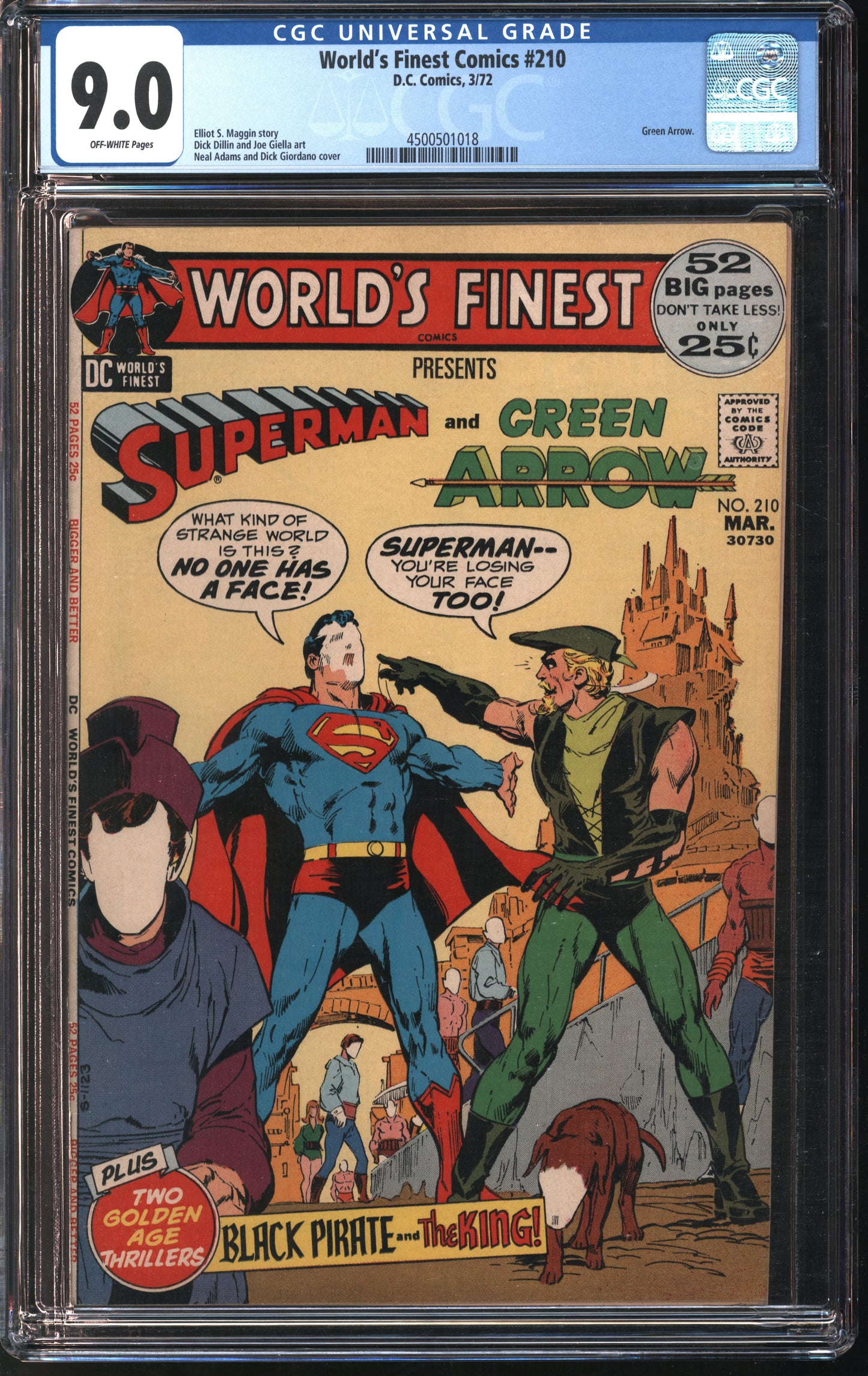 D.C Comics World's Finest Comics #210 3/72 CGC 9.0 Off-White Pages