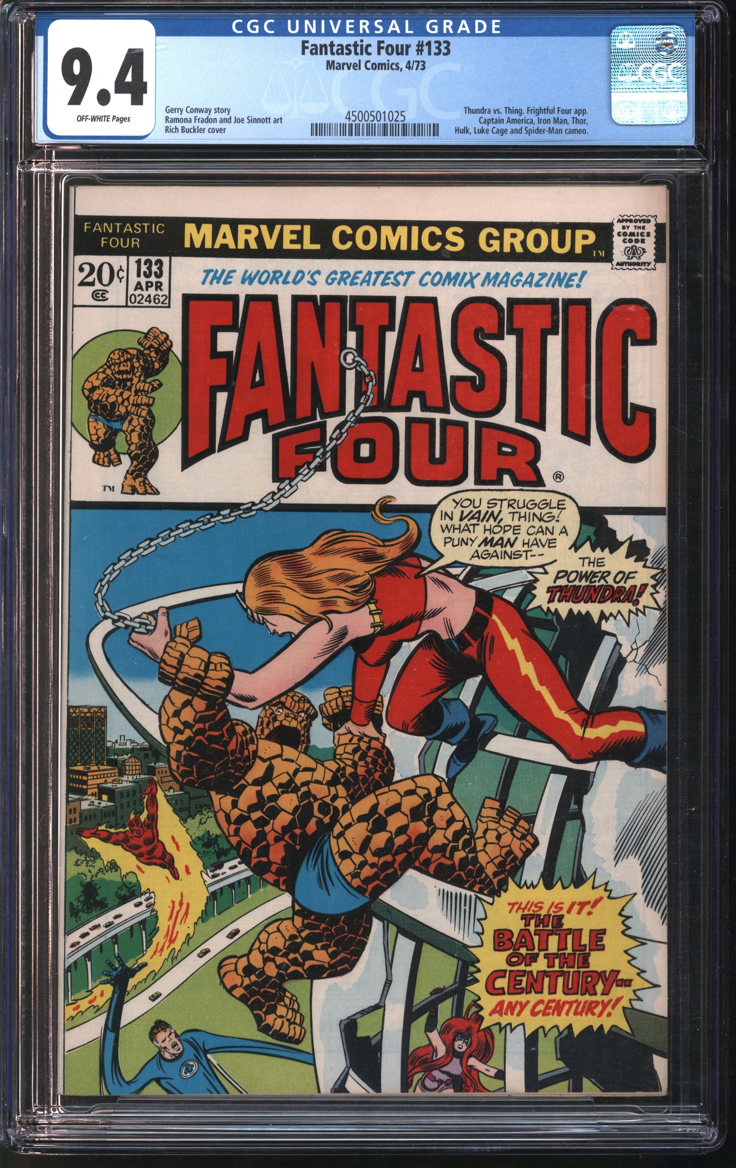 Marvel Comics Fantastic Four #133 4/73 CGC 9.4 Off-White Pages
