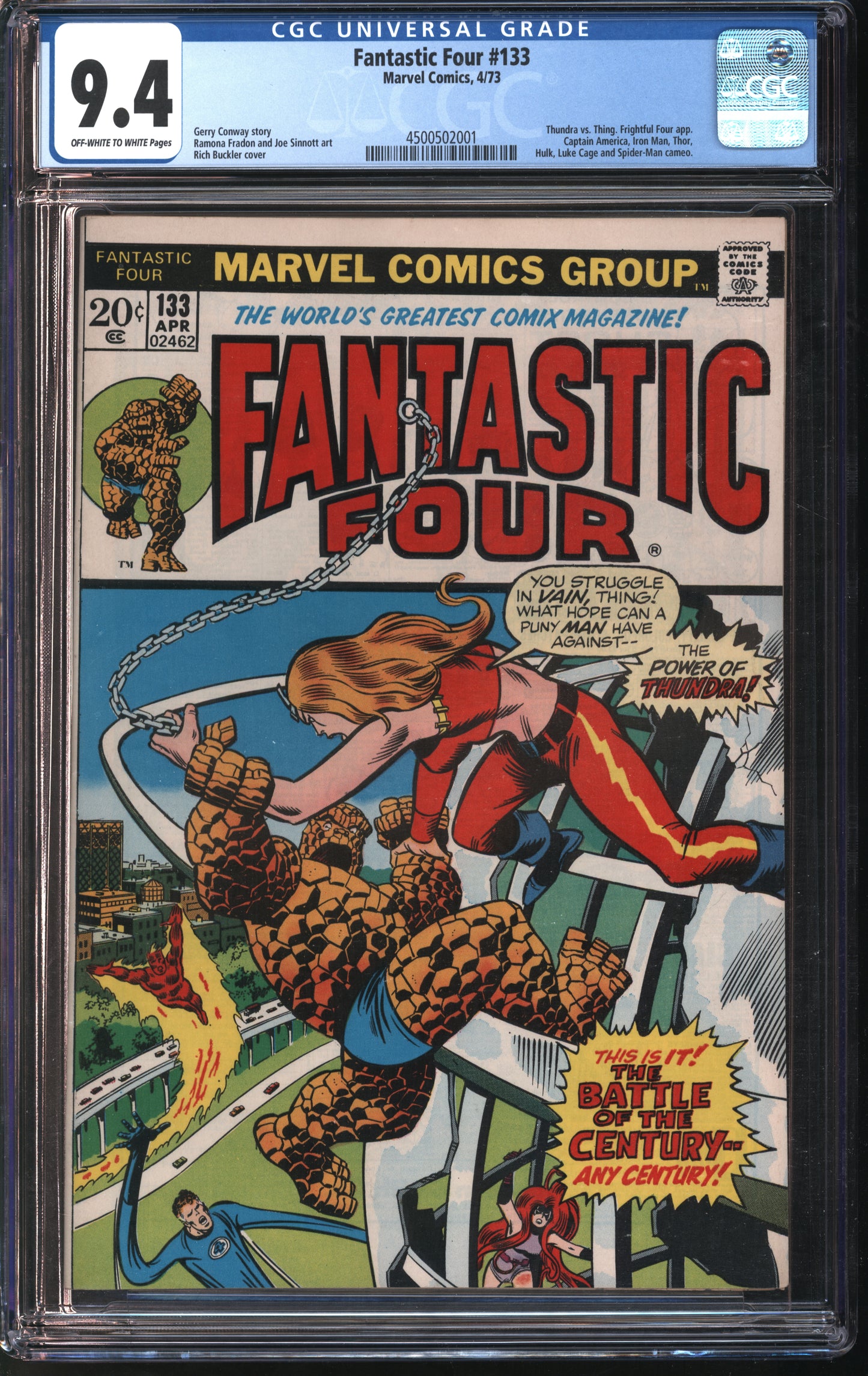 Marvel Comics Fantastic Four #133 4/73 CGC 9.4 Off-White to White pages