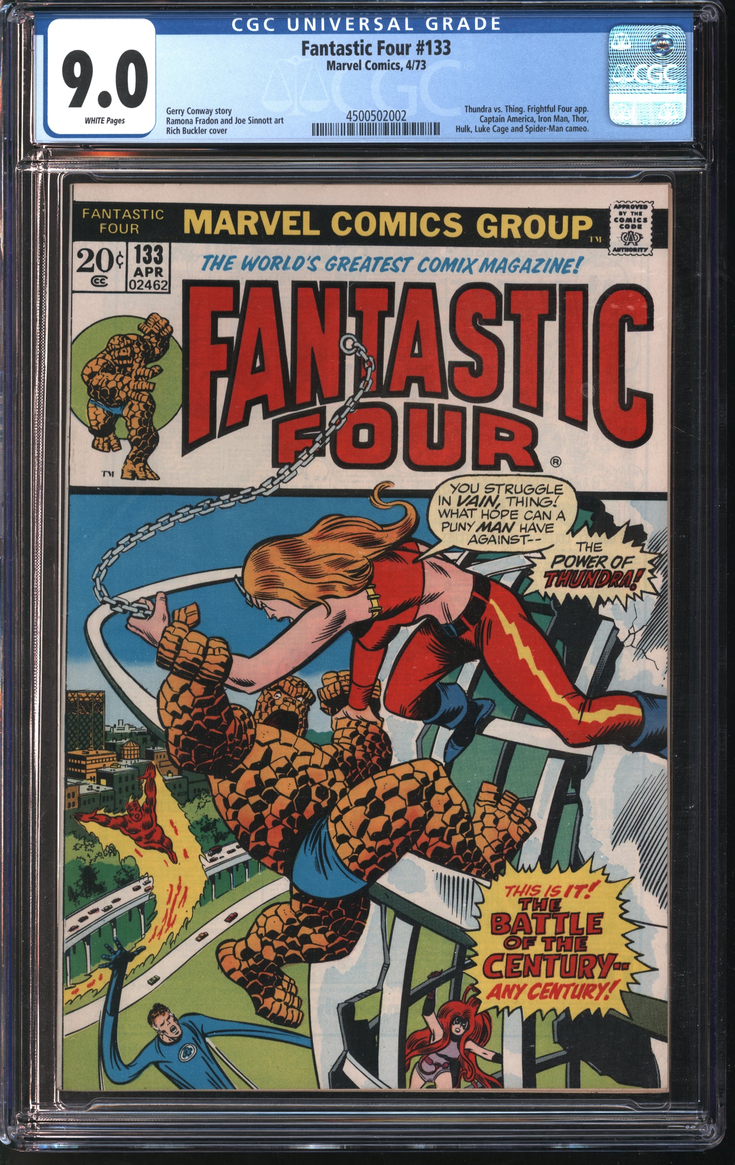 Marvel Comics Fantastic Four #133 4/73 CGC 9.0 White pages