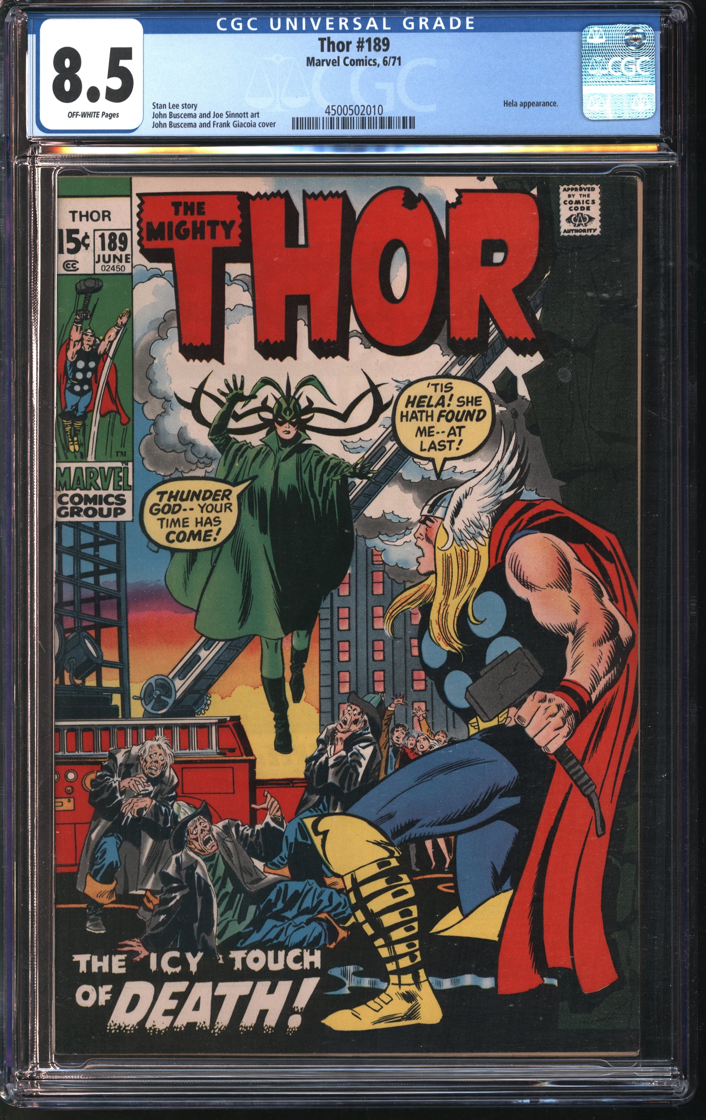 Marvel Comics Thor #189 6/71 CGC 8.5 Off-White Pages
