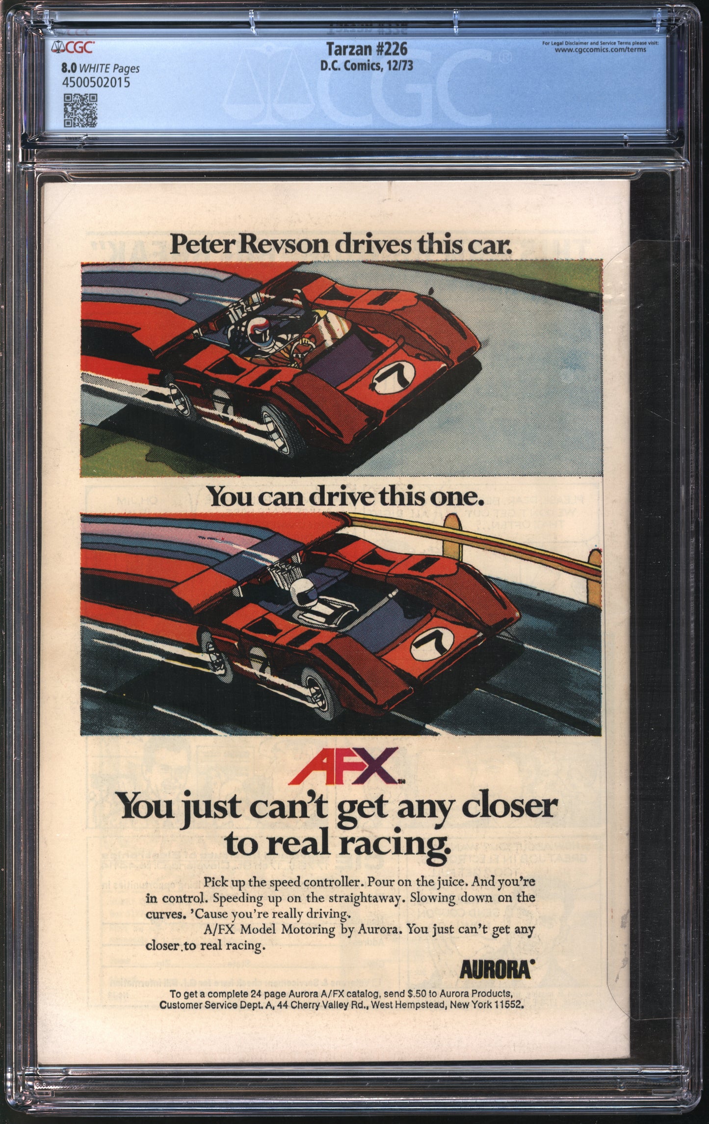 D.C. Comics Tarzan #226 12/73 CGC 8.0 White Pages