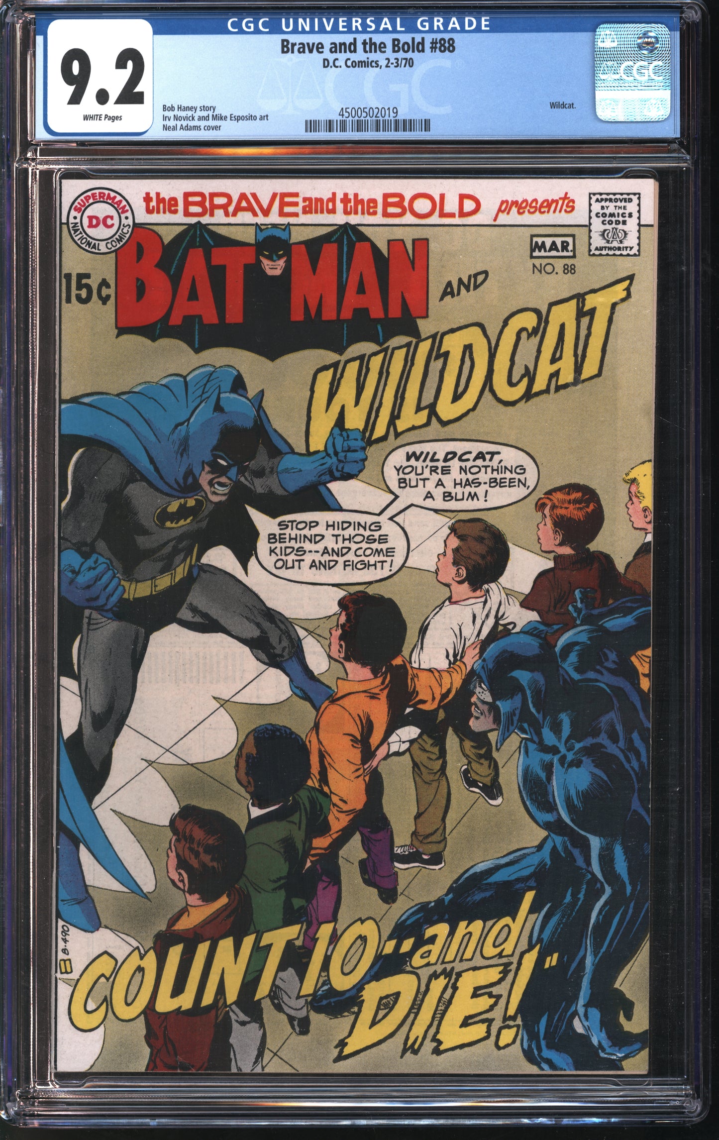 D.C Comics Brave and the Bold #88 2-3/70 CGC 9.2 White Pages
