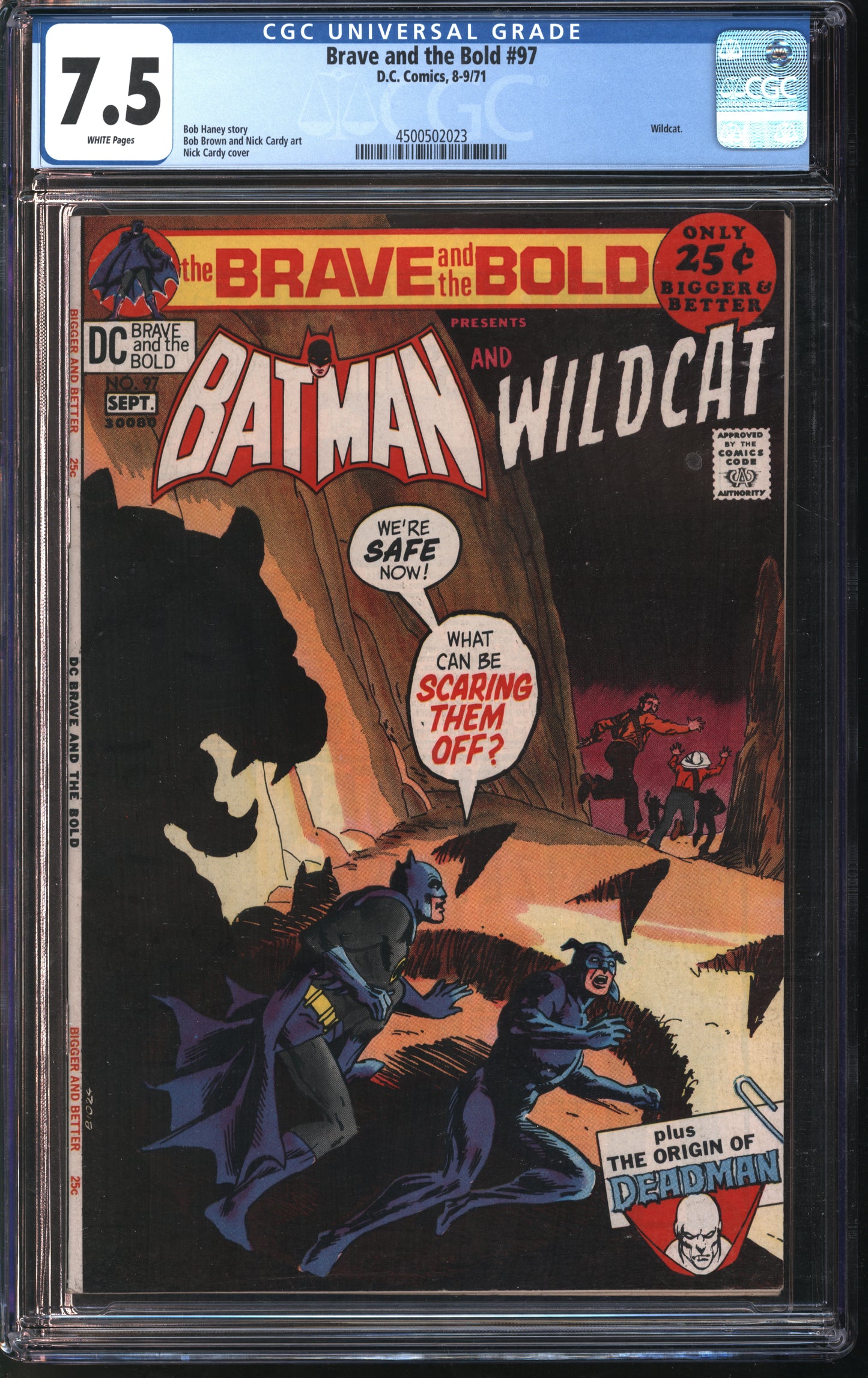 D.C. Comics Brave and the Bold #97 8-9/71 CGC 7.5 White Pages