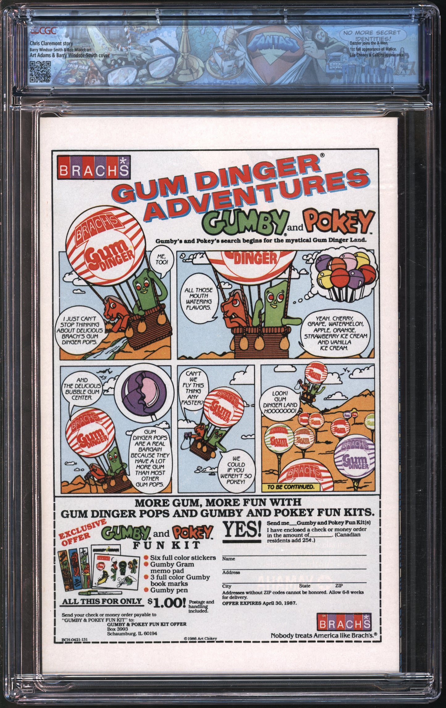 Marvel Uncanny X-men 214 2/87 FANTAST CGC 9.8 Off-White to White Pages