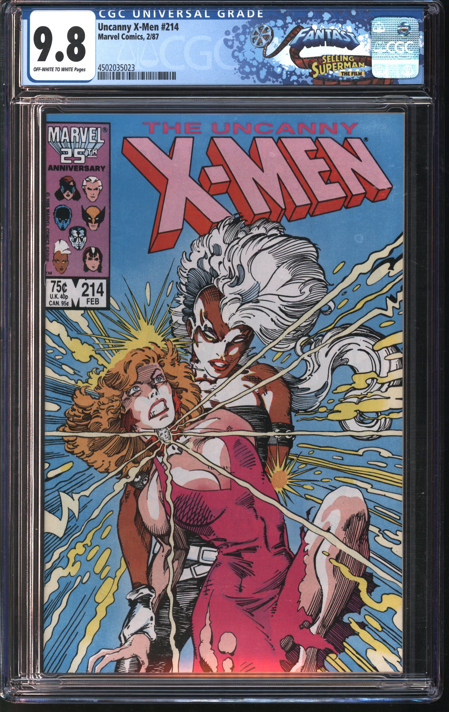 Marvel Uncanny X-men #214 2/87 FANTAST CGC 9.8 Off-White to White Pages