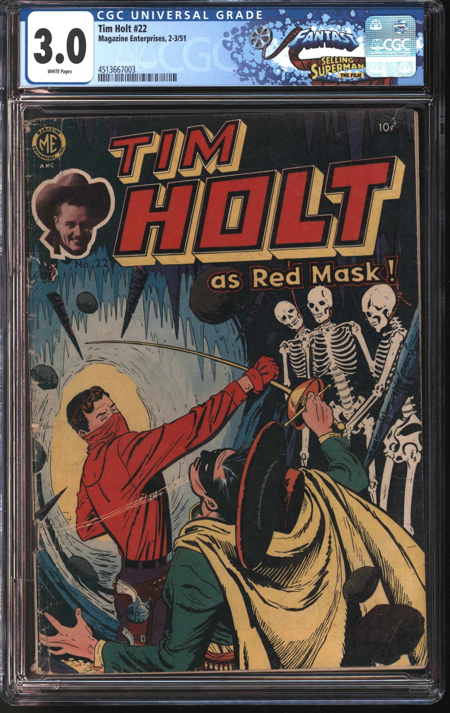 Magazine Enterprises Tim Holt #22 2-3/51 FANTAST CGC 3.0 White Pages