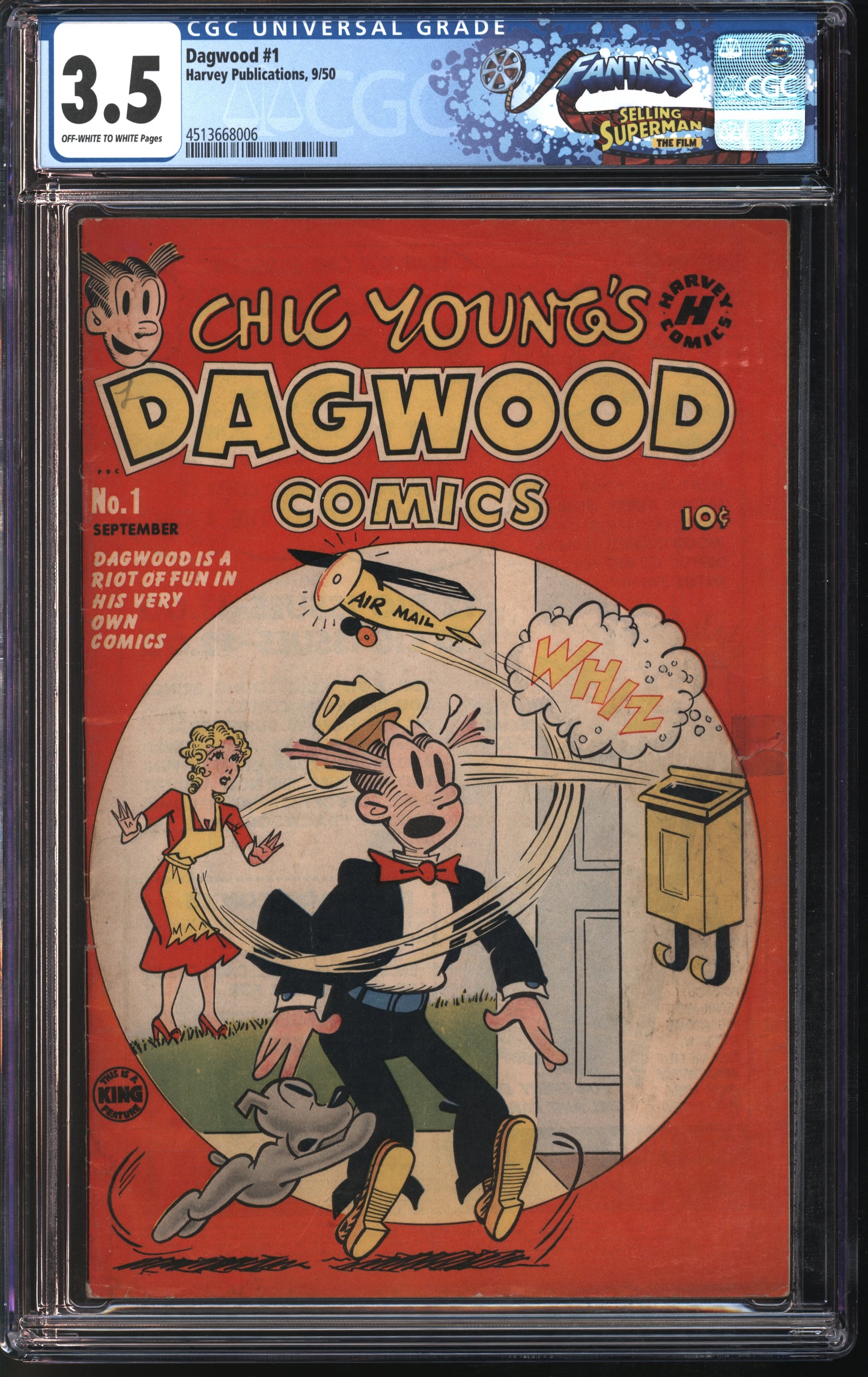 Harvey Publications Dagwood #1 9/50 FANTAST CGC 3.5 Off-White to White Pages