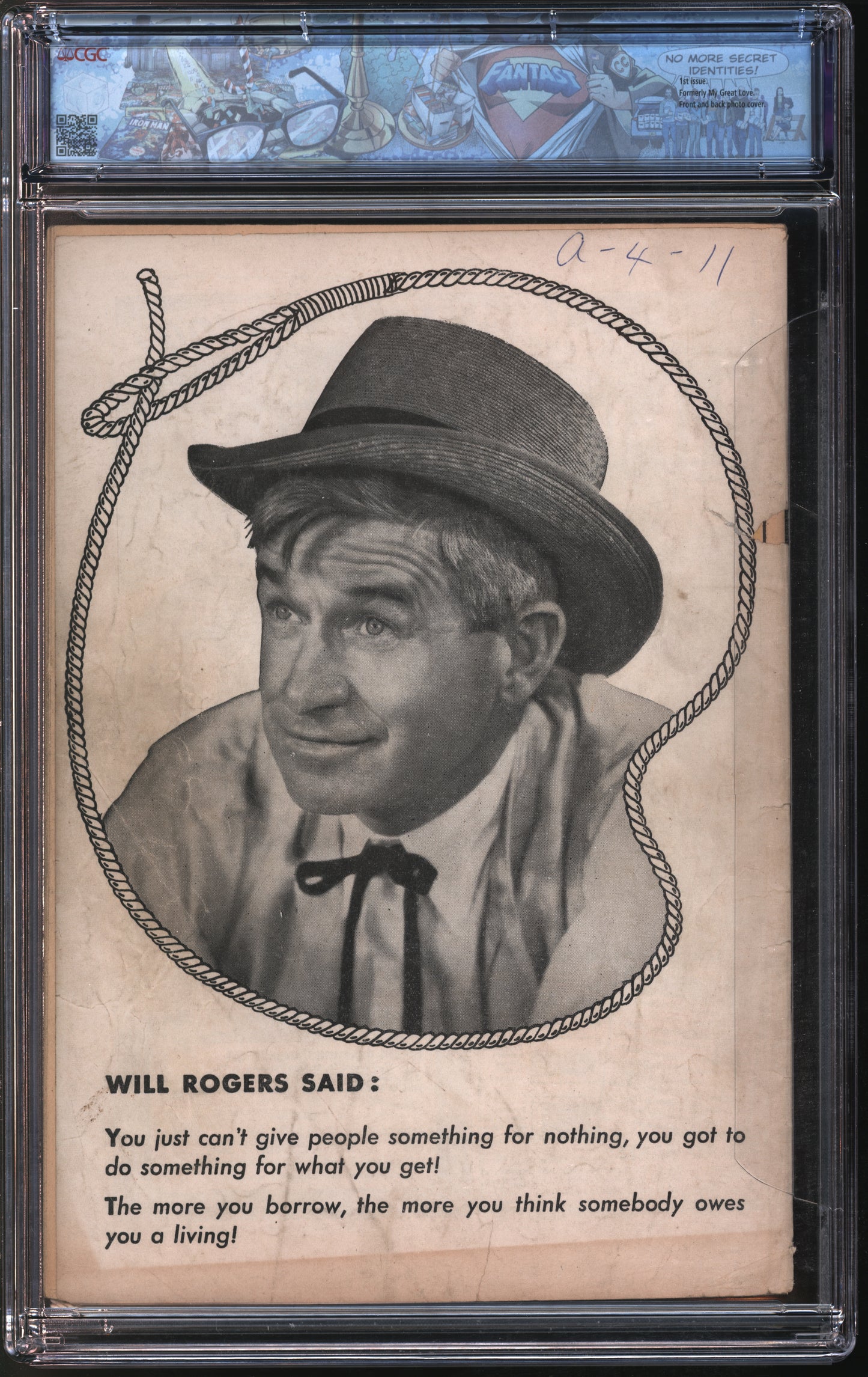 Fox Features Synd. Will Rogers #5 6/50 FANTAST CGC 3.0 Off-White to White Pages