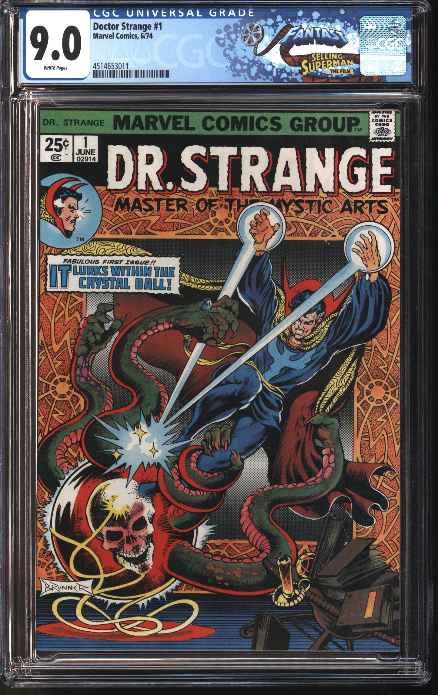 Marvel Comics Doctor Strange #1 6/74 FANTAST CGC 9.0 White Pages