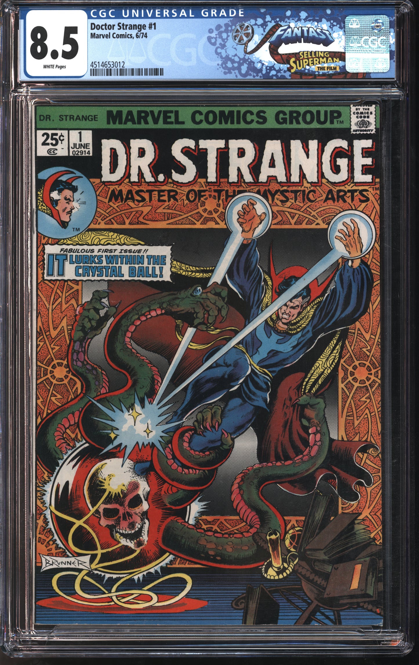 Marvel Comics Doctor Strange #1 6/74 FANTAST CGC 8.5 White Pages