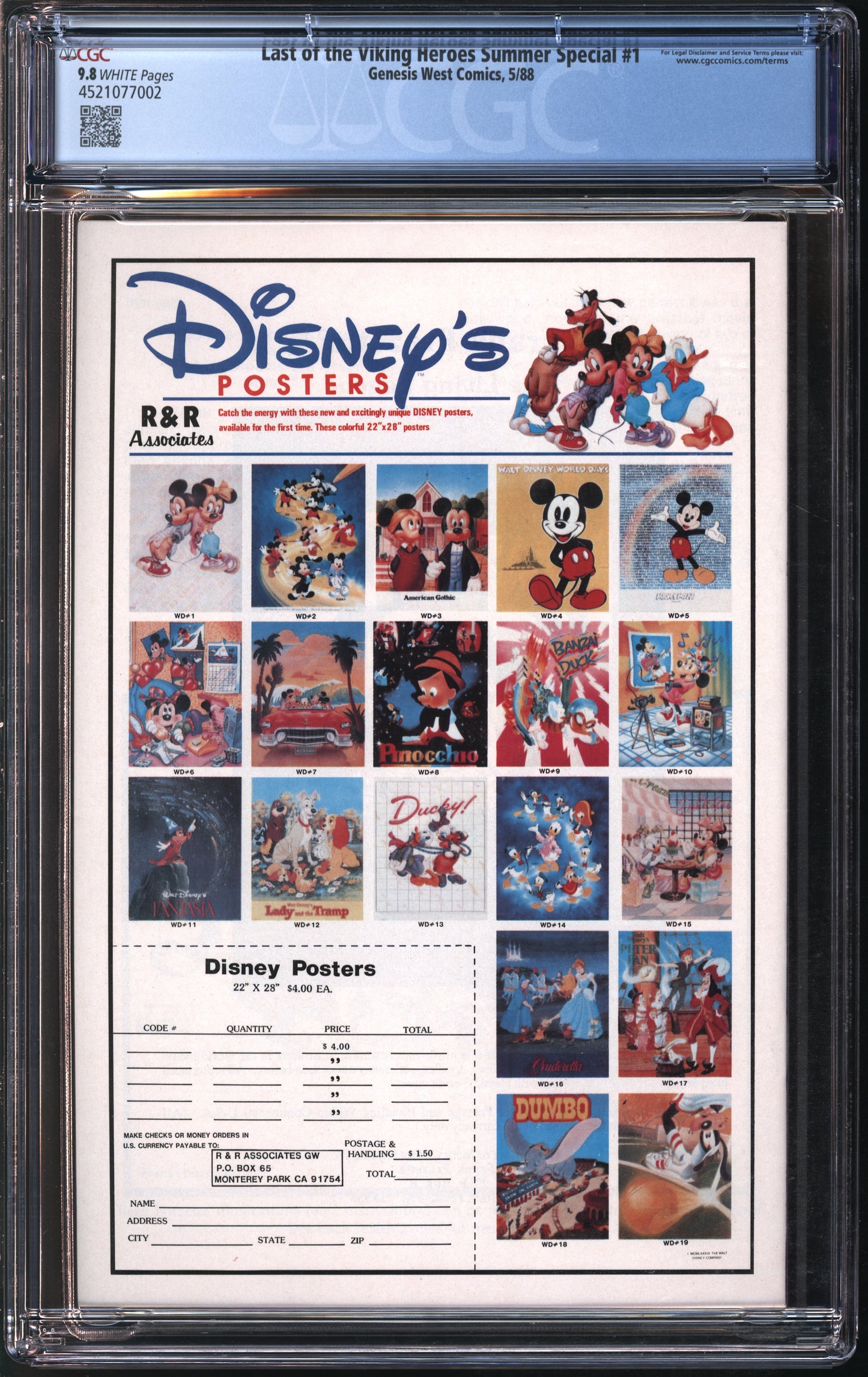 Genesis West Comics Last of the Viking Heroes Summer Special #1 5/88 CGC 9.8 White Pages