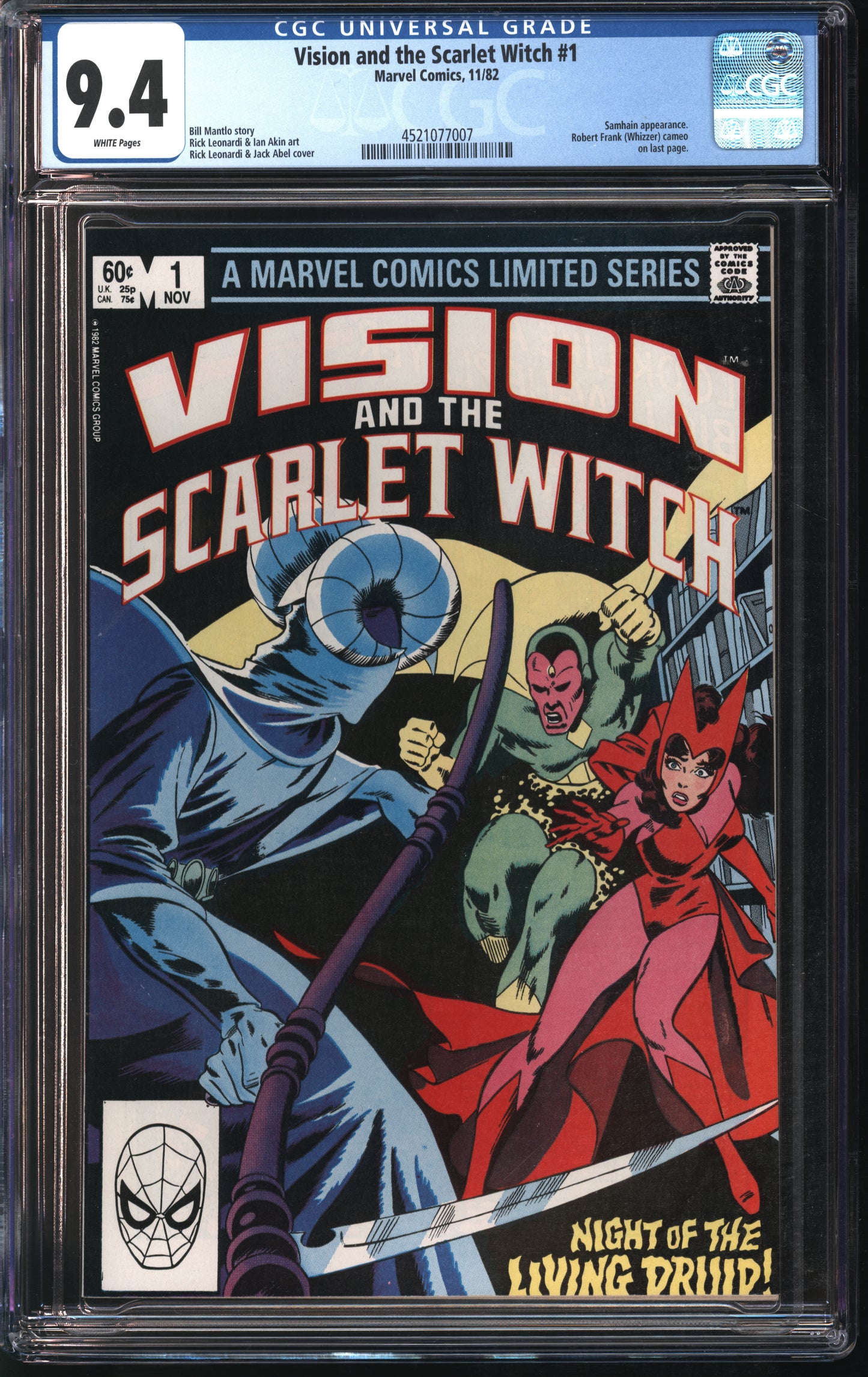 Marvel Comics Vision and the Scarlet Witch 11/82 CGC 9.4 White Pages
