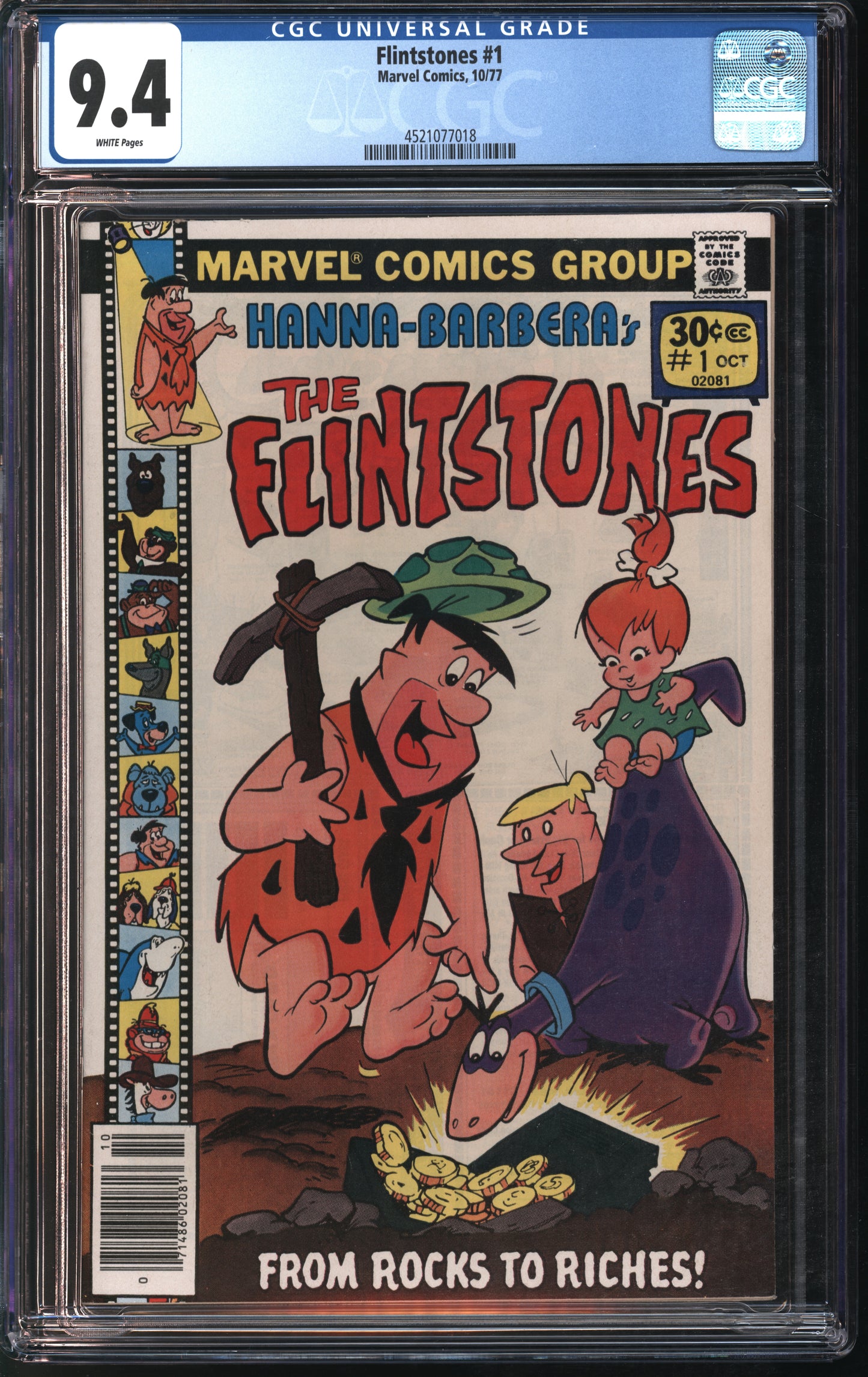 Marvel Comics Flintstones #1 10/77 CGC 9.4 White Pages