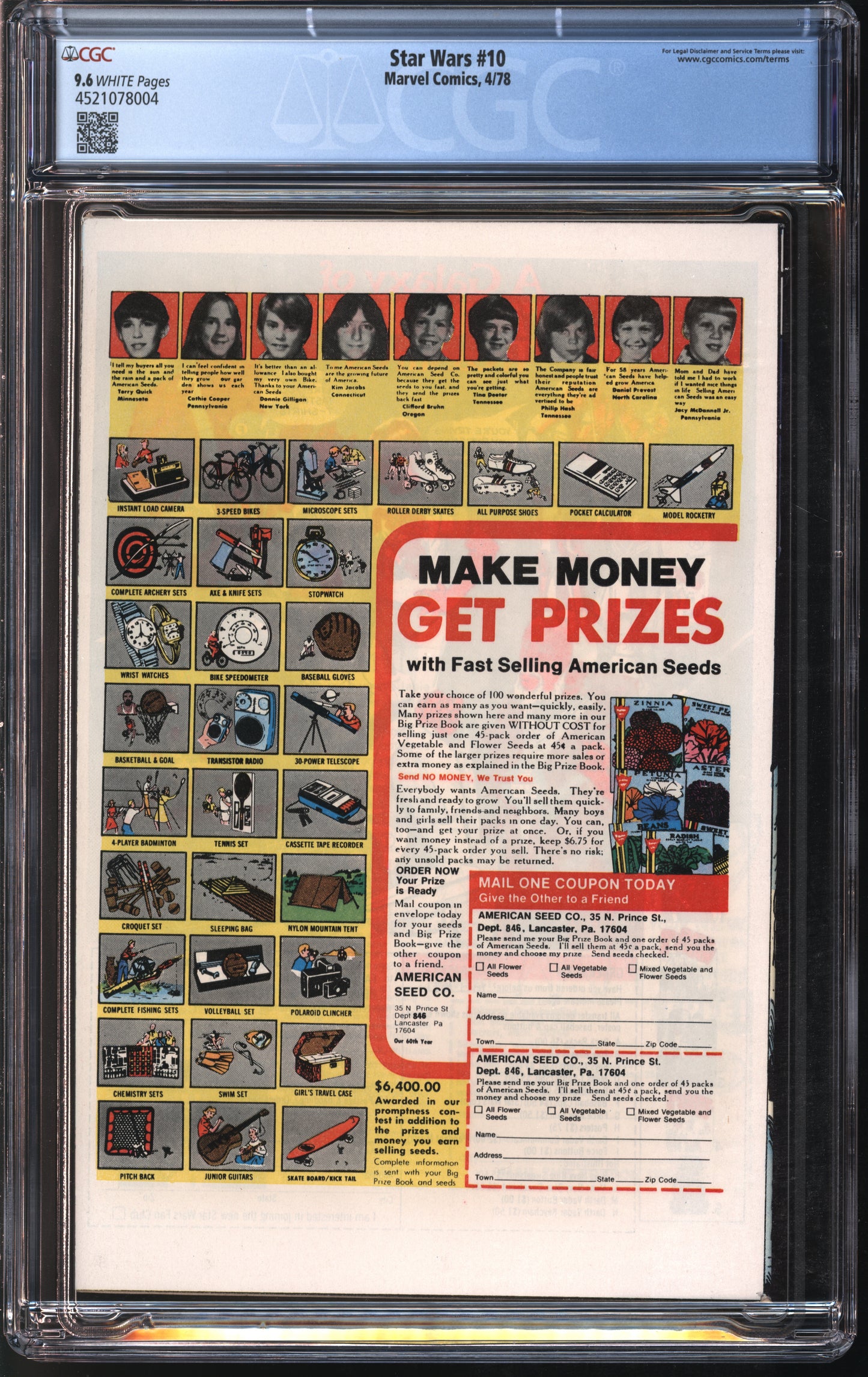 Marvel Comics Star Wars #10 4/78 CGC 9.6 White Pages