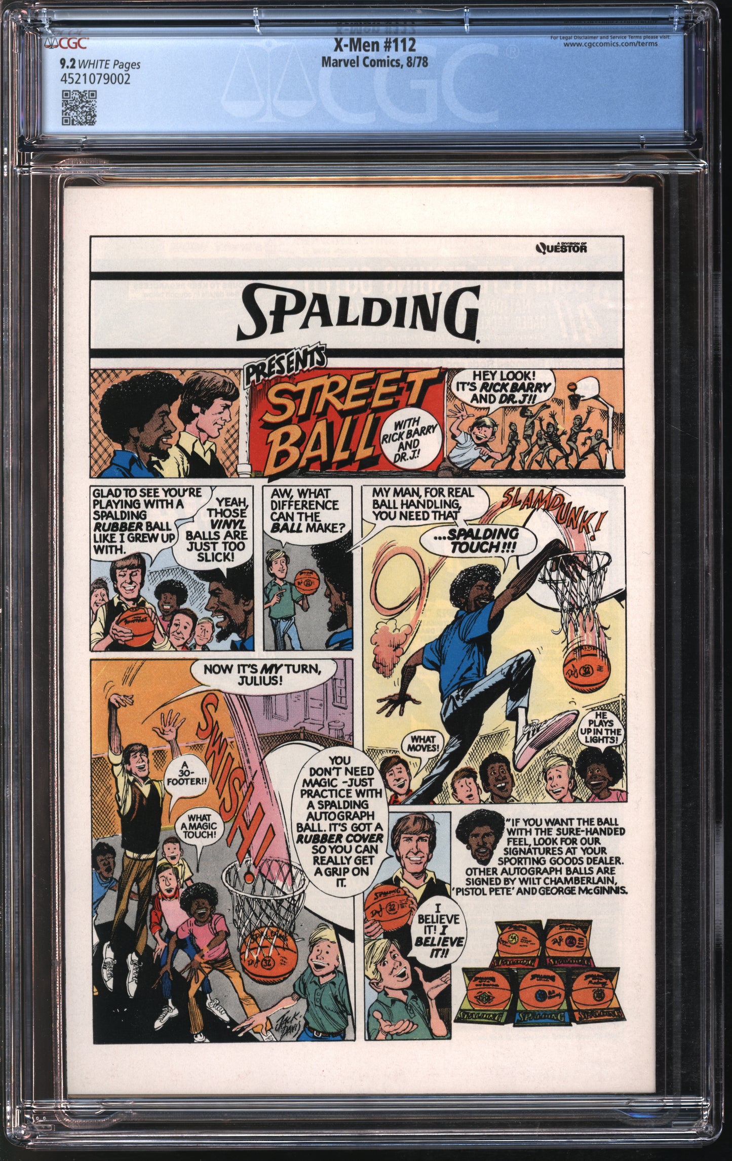 Marvel Comics X-men #112 8/78 CGC 9.2 White Pages