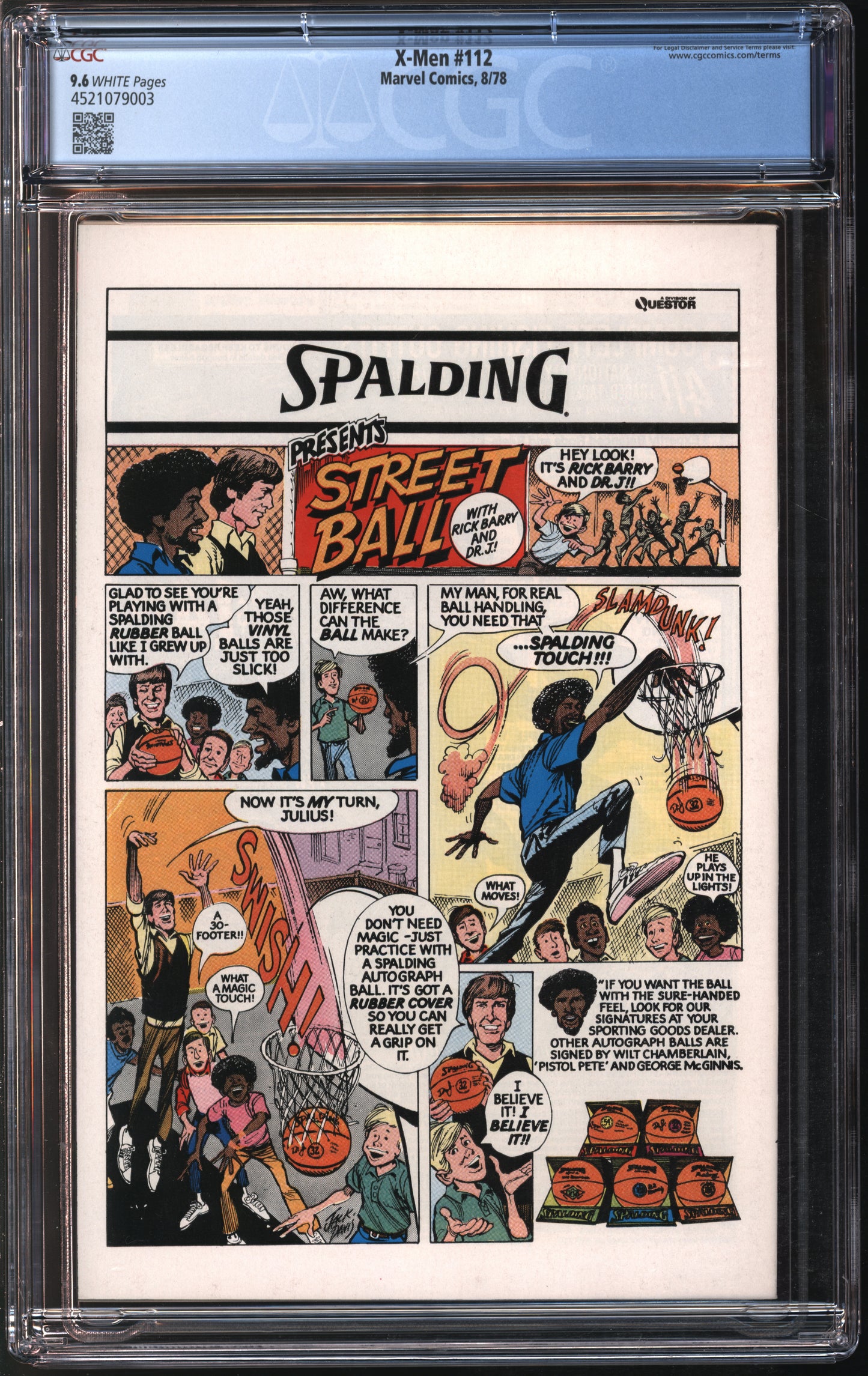 Marvel Comics X-men #112 8/78 CGC 9.6 White Pages