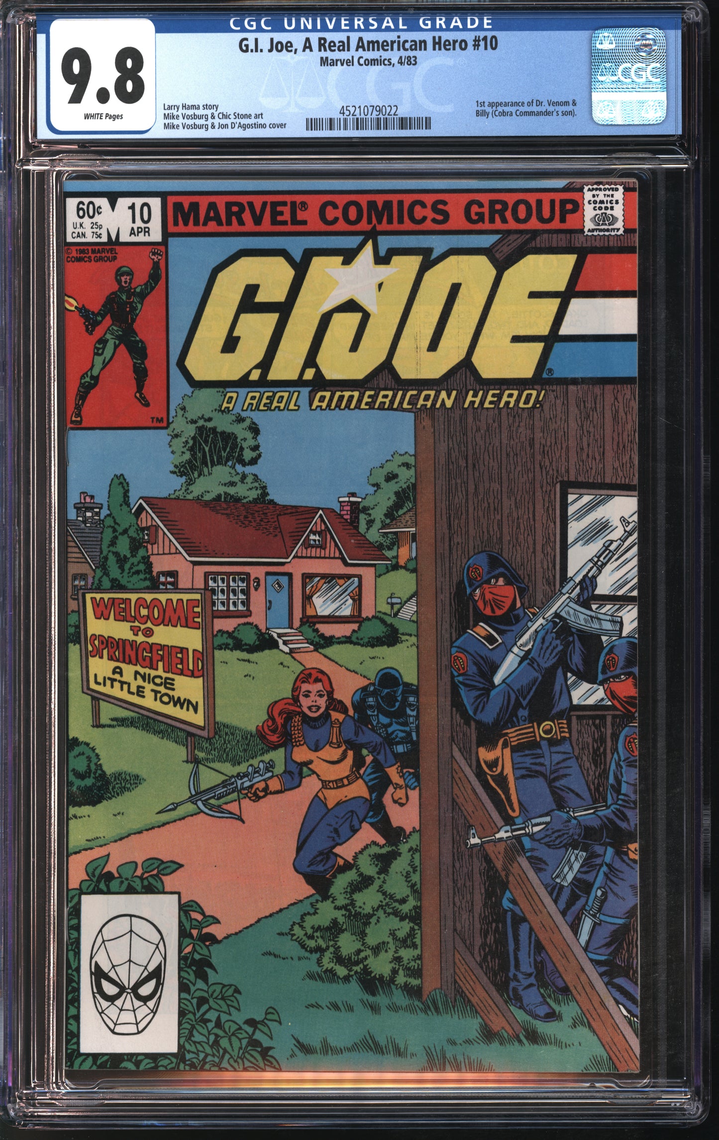 Marvel Comics G.I. Joe, A Real American Hero #10 CGC 9.8 White Pages