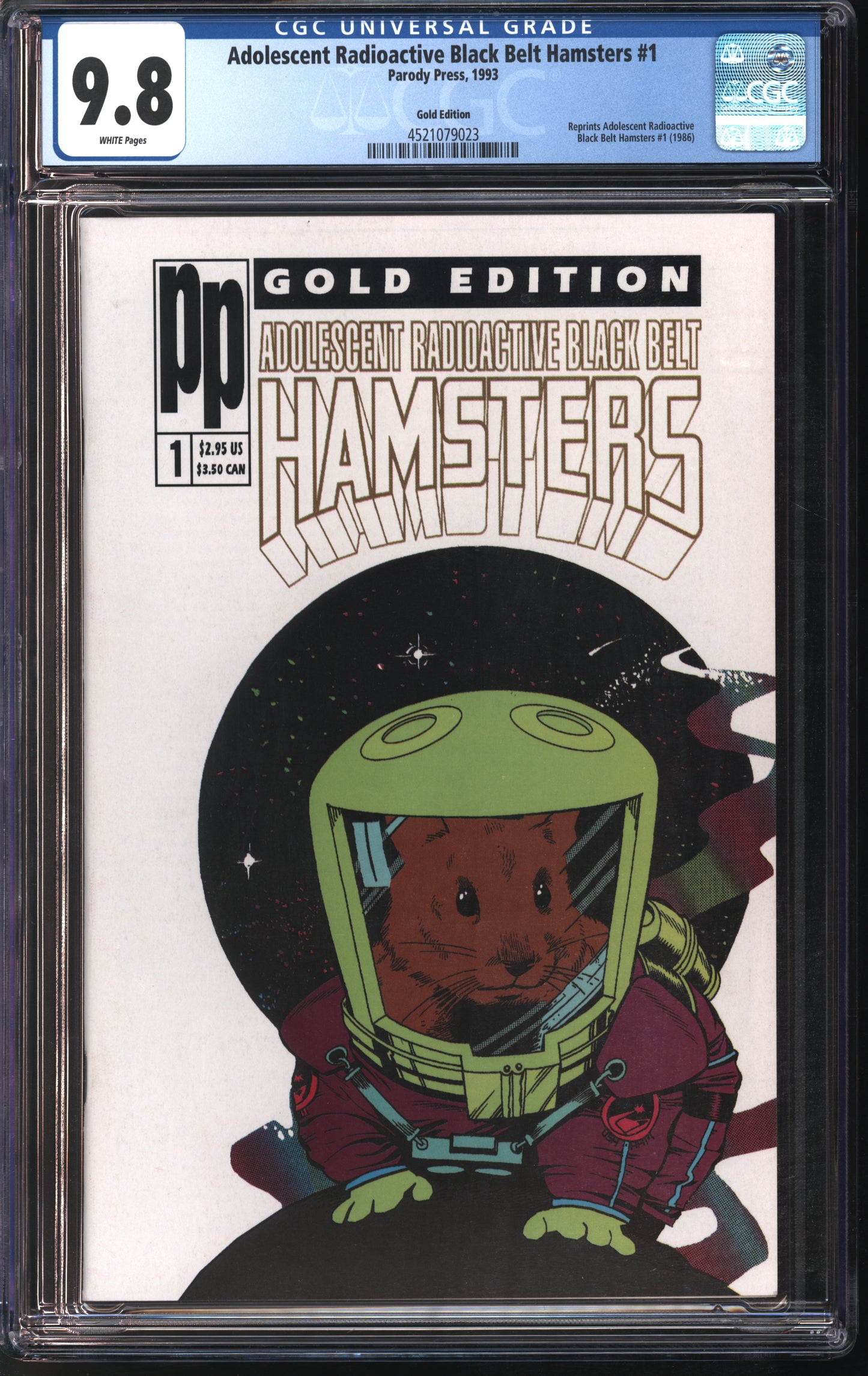Parody Press Adolescent Radioactive Black Belt Hamsters #1 1993 Gold Edition CGC 9.8 White Pages