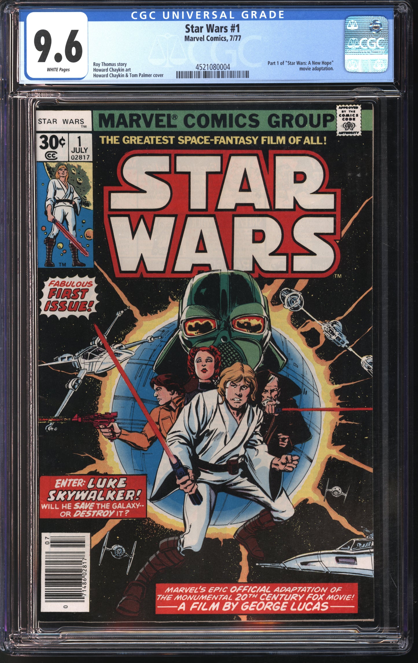 Marvel Star Wars #1 7/77 CGC 9.6 White Pages