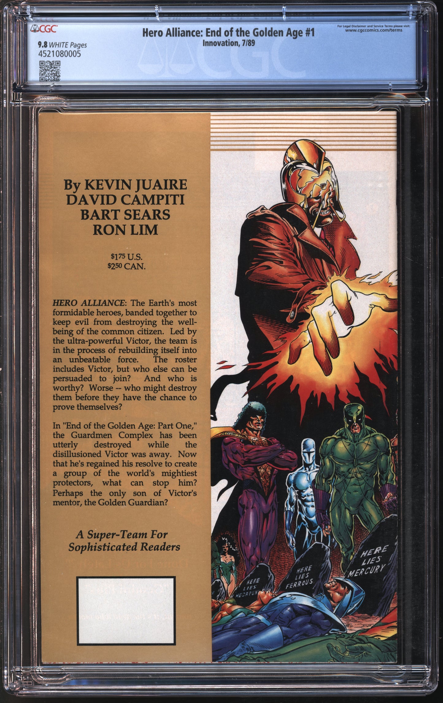 Innovation Hero Alliance: End of the Golden Age #1 7/89 CGC 9.8 White Pages