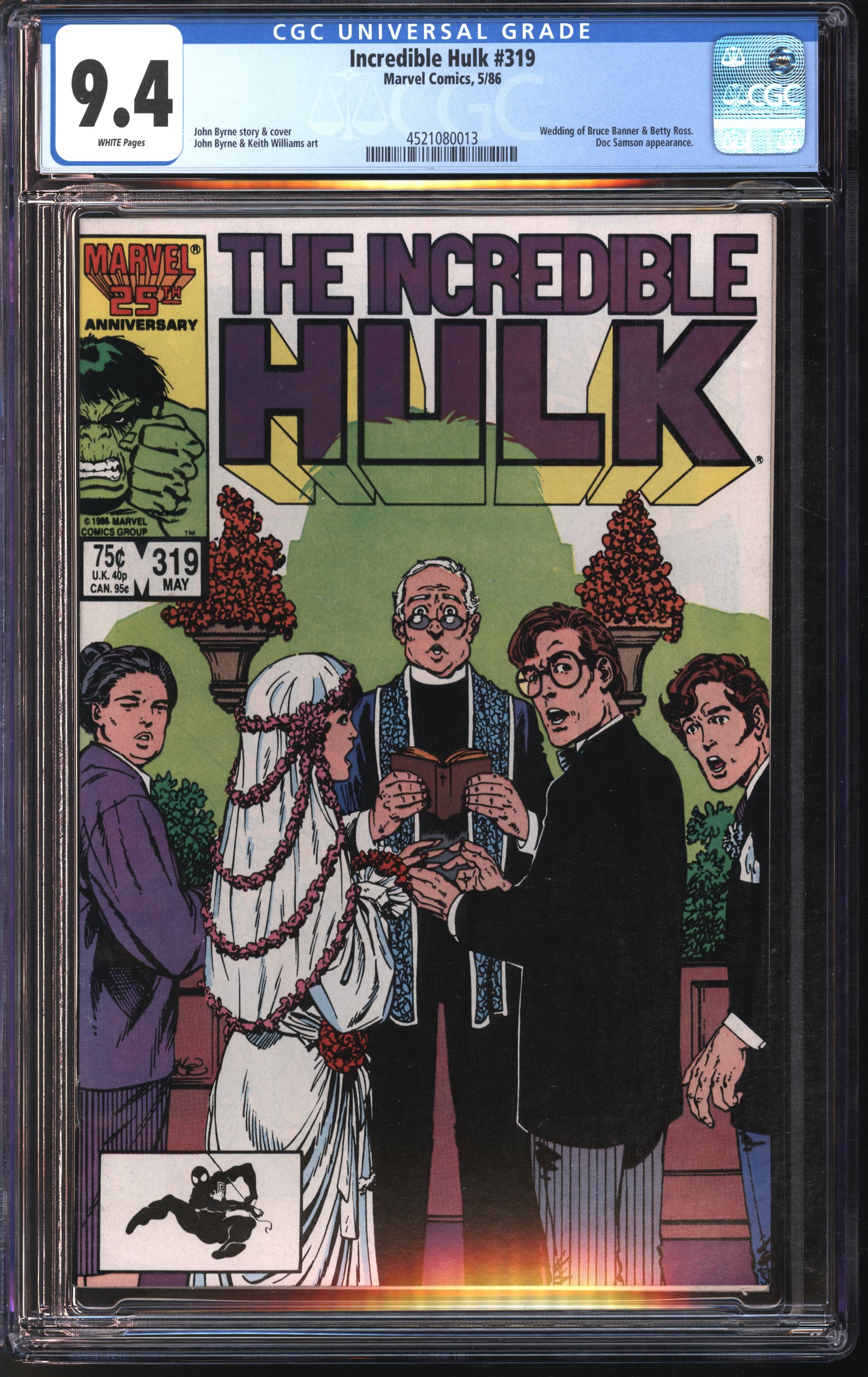 Marvel Comics Incredible Hulk 319 5/86 CGC 9.4 White Pages