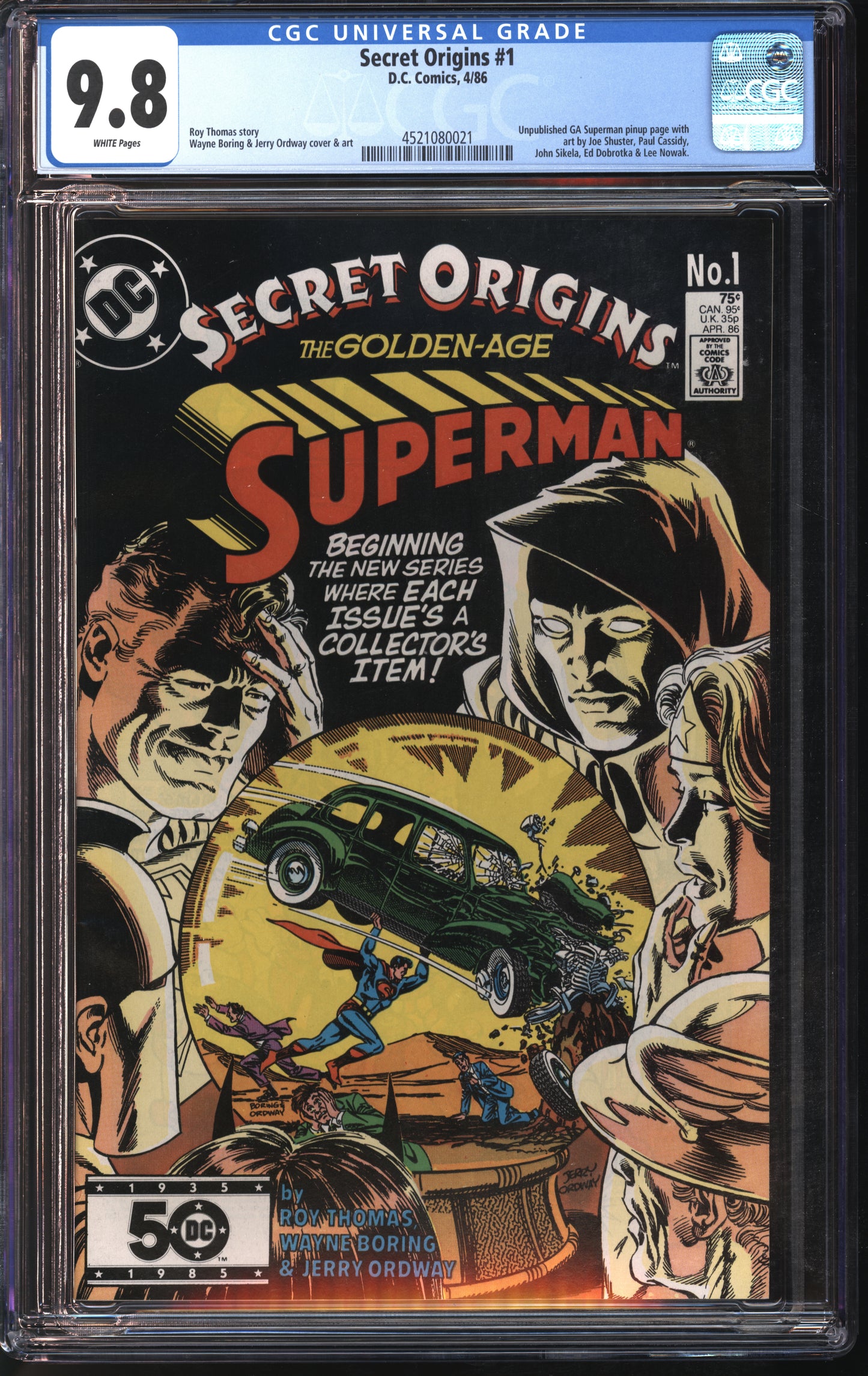 D.C. Comics Secret Origins #1 4/86 CGC 9.8 White Pages
