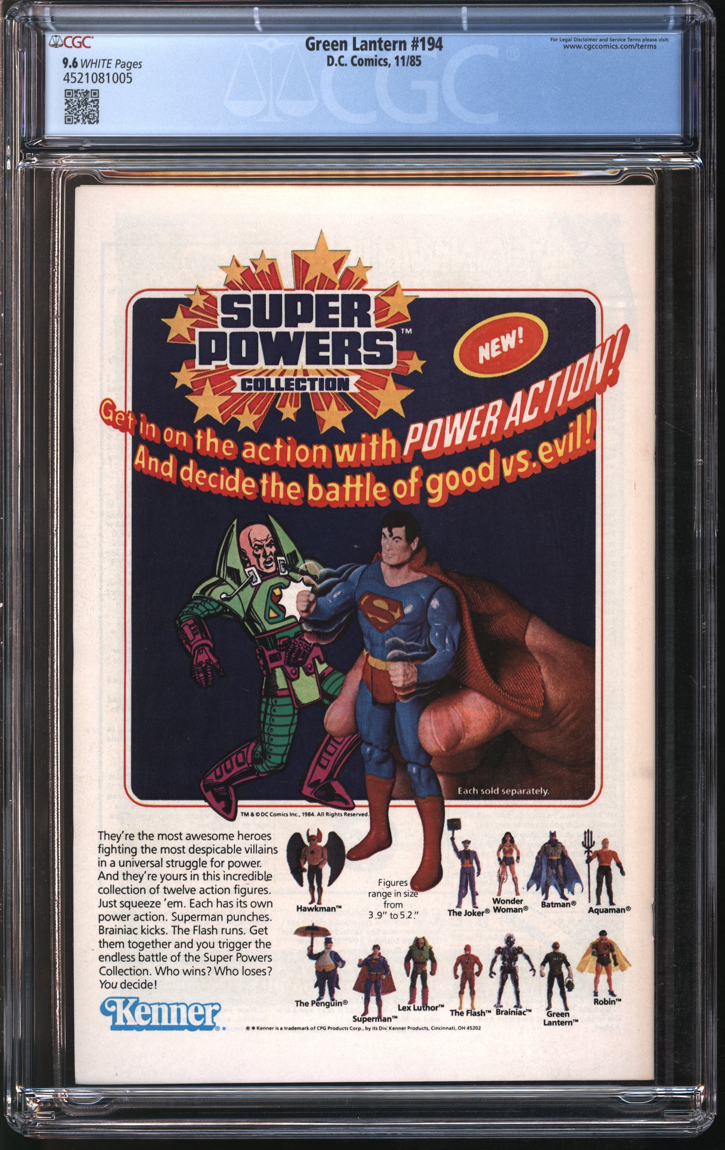 D.C. Comics Green Lantern #194 11/85 CGC 9.6 White Pages