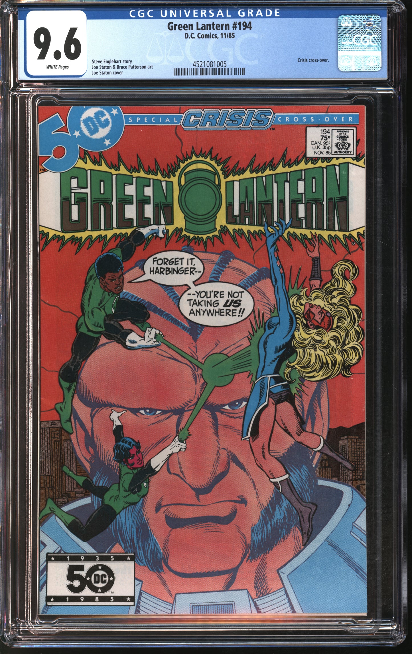 D.C. Comics Green Lantern #194 11/85 CGC 9.6 White Pages