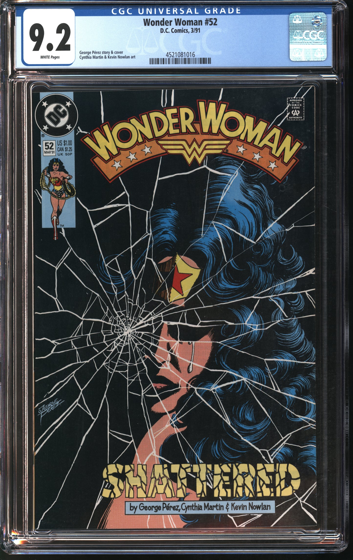 D.C. Comics Wonder Woman #52 3/91 CGC 9.2 White Pages