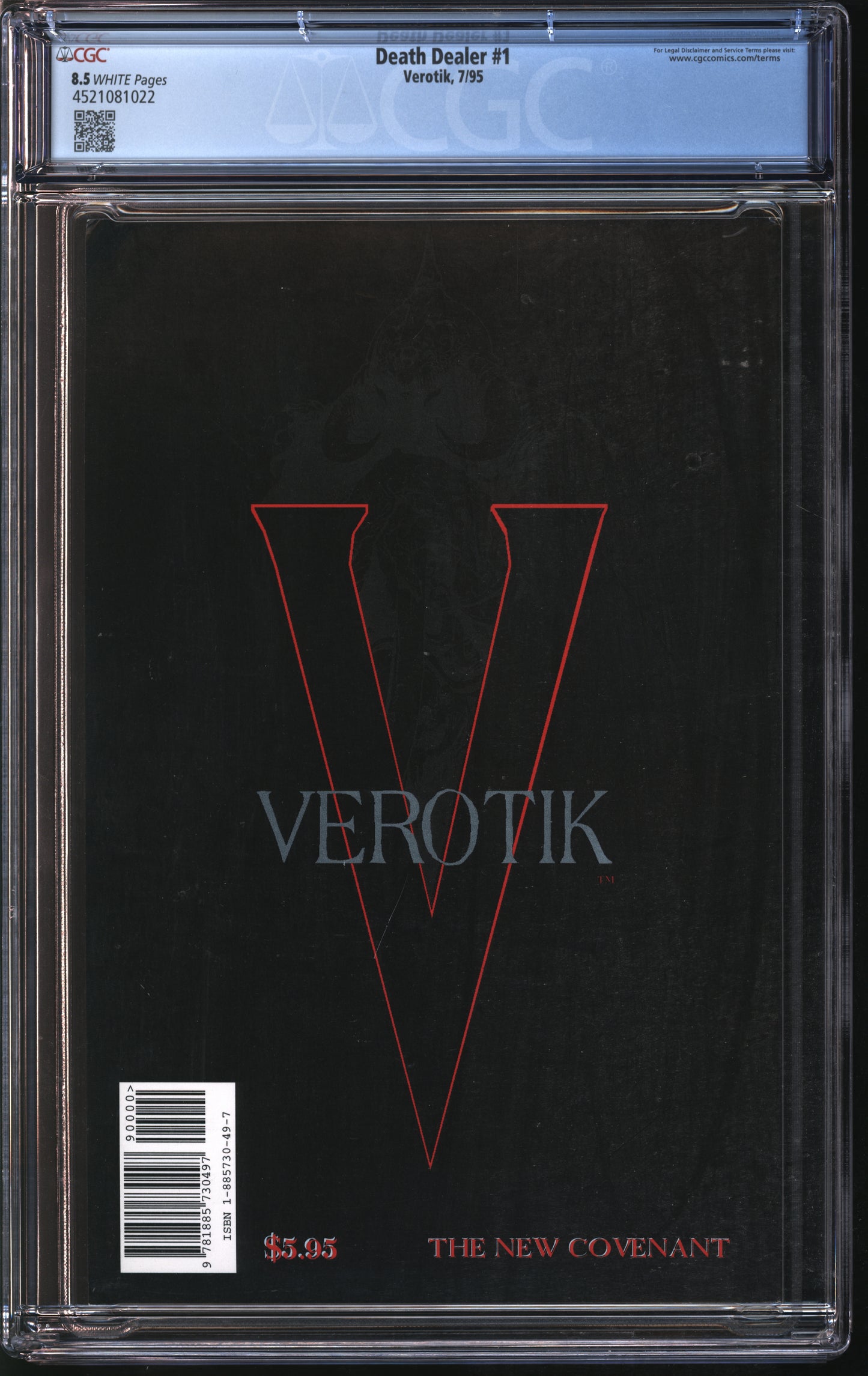 Verotik Death Dealer #1 7/95 CGC 8.5 White Pages