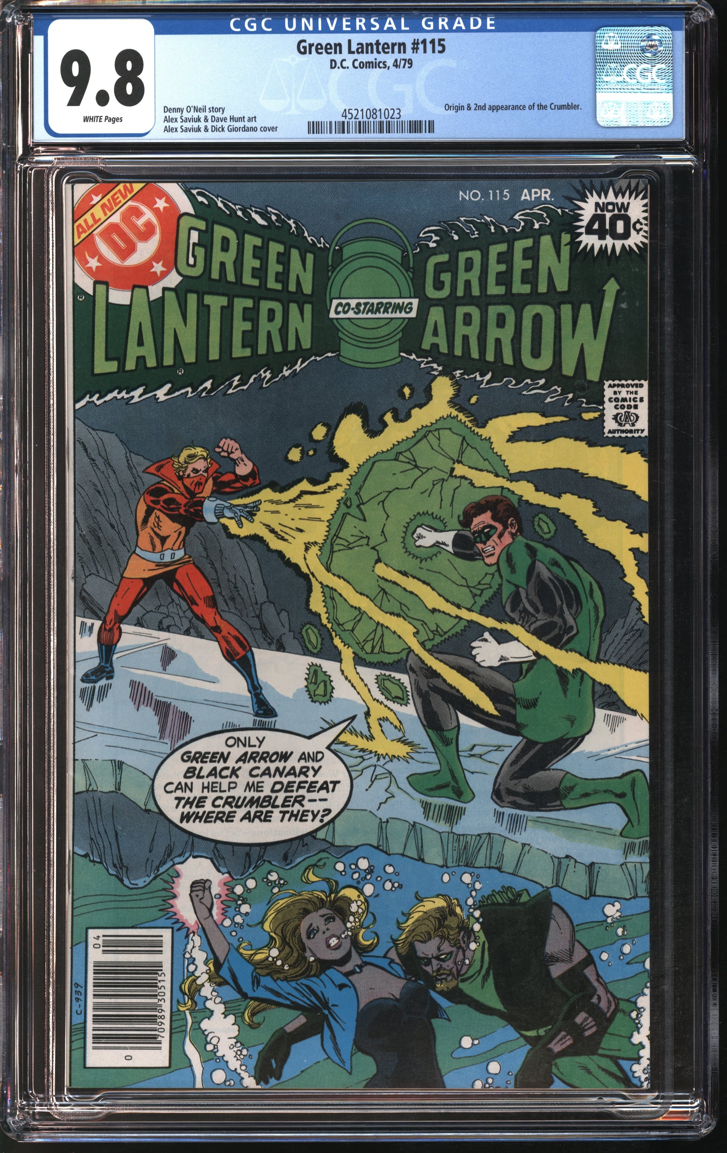 D.C. Comics Green Lantern #115 4/79 CGC 9.8 White Pages