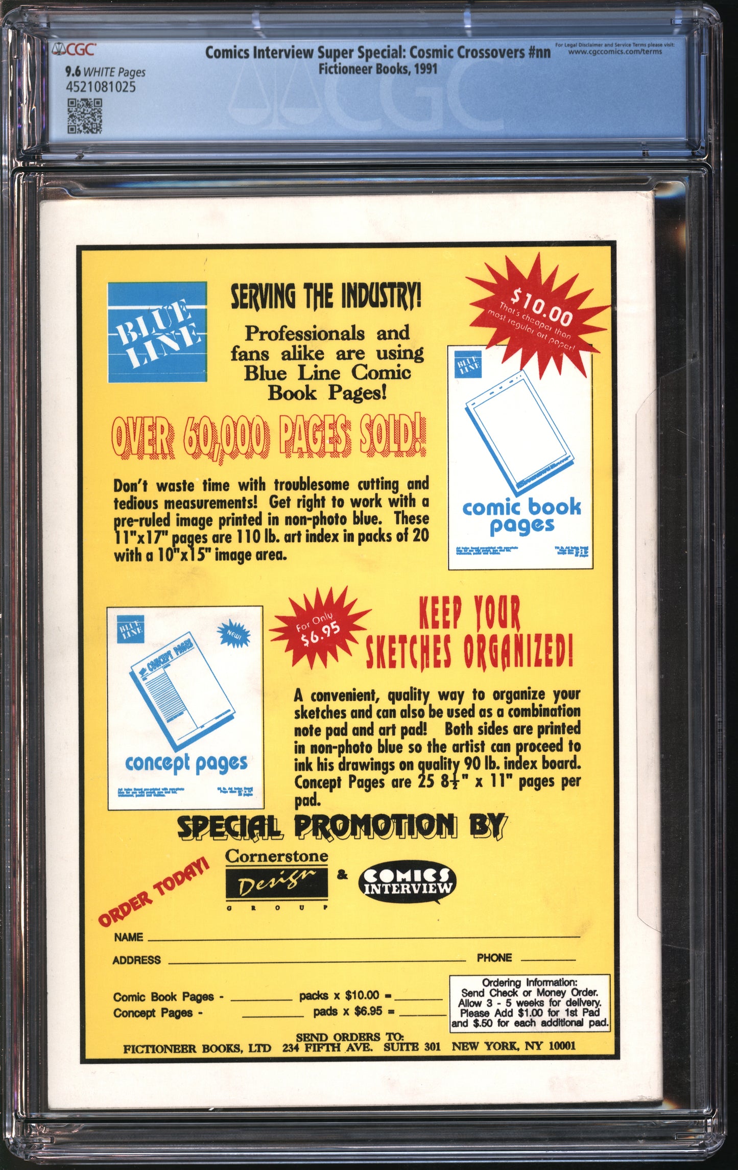 Fictioneer Books Cosmic Interview Super Special: Cosmic Crossovers #nn 1991 CGC 9.6 White Pages