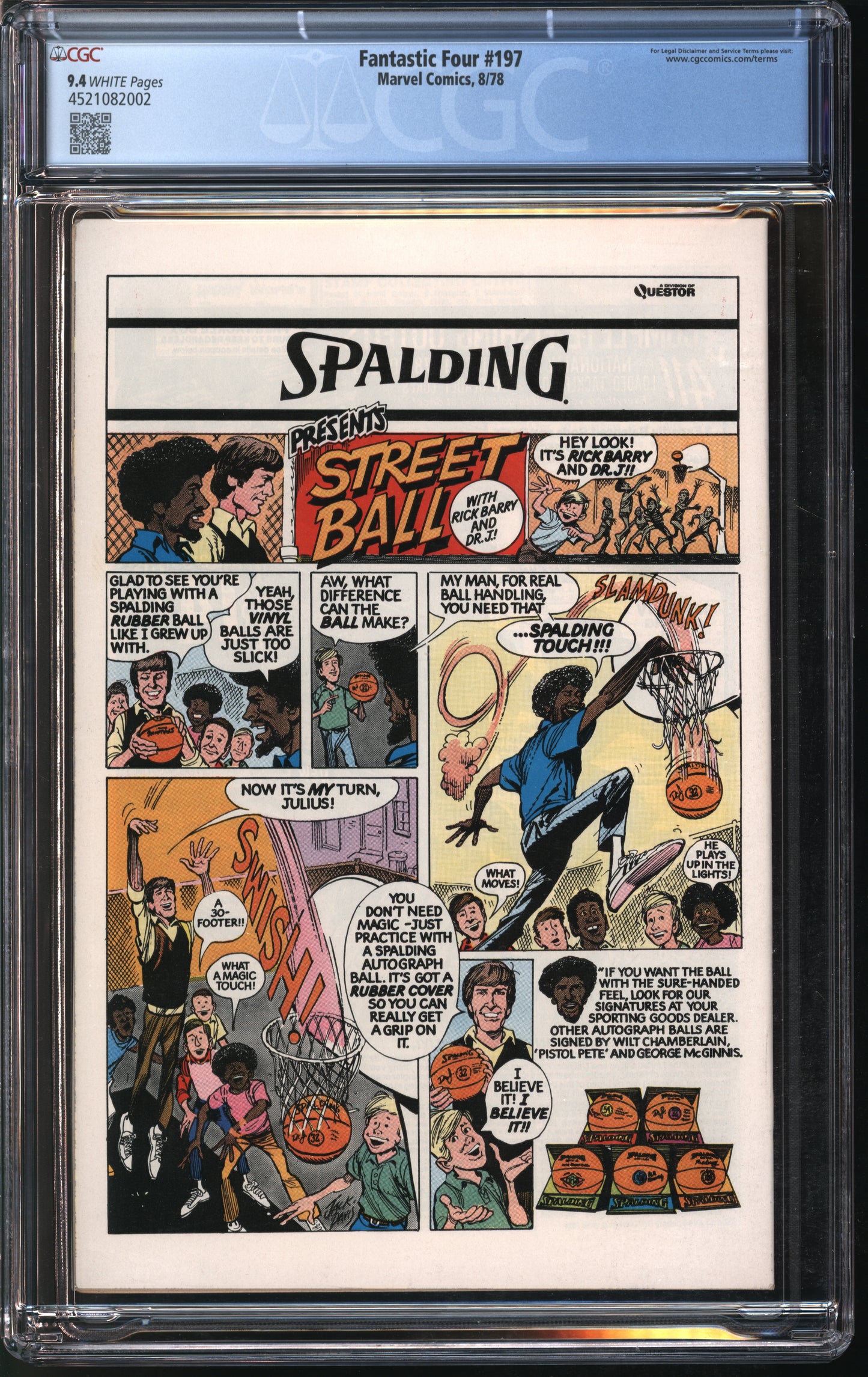 Marvel Comics Fantastic Four #197 CGC 9.4 White Pages