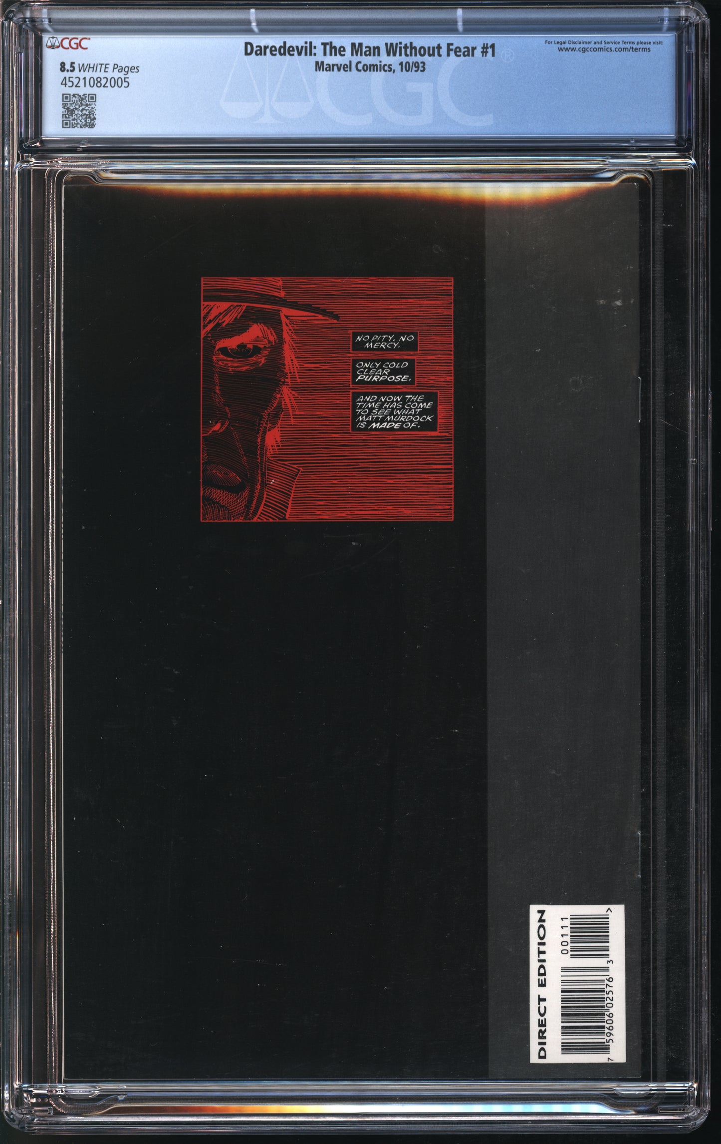 Daredevil: The Man without Fear #1 10/93 CGC 8.5 White Pages