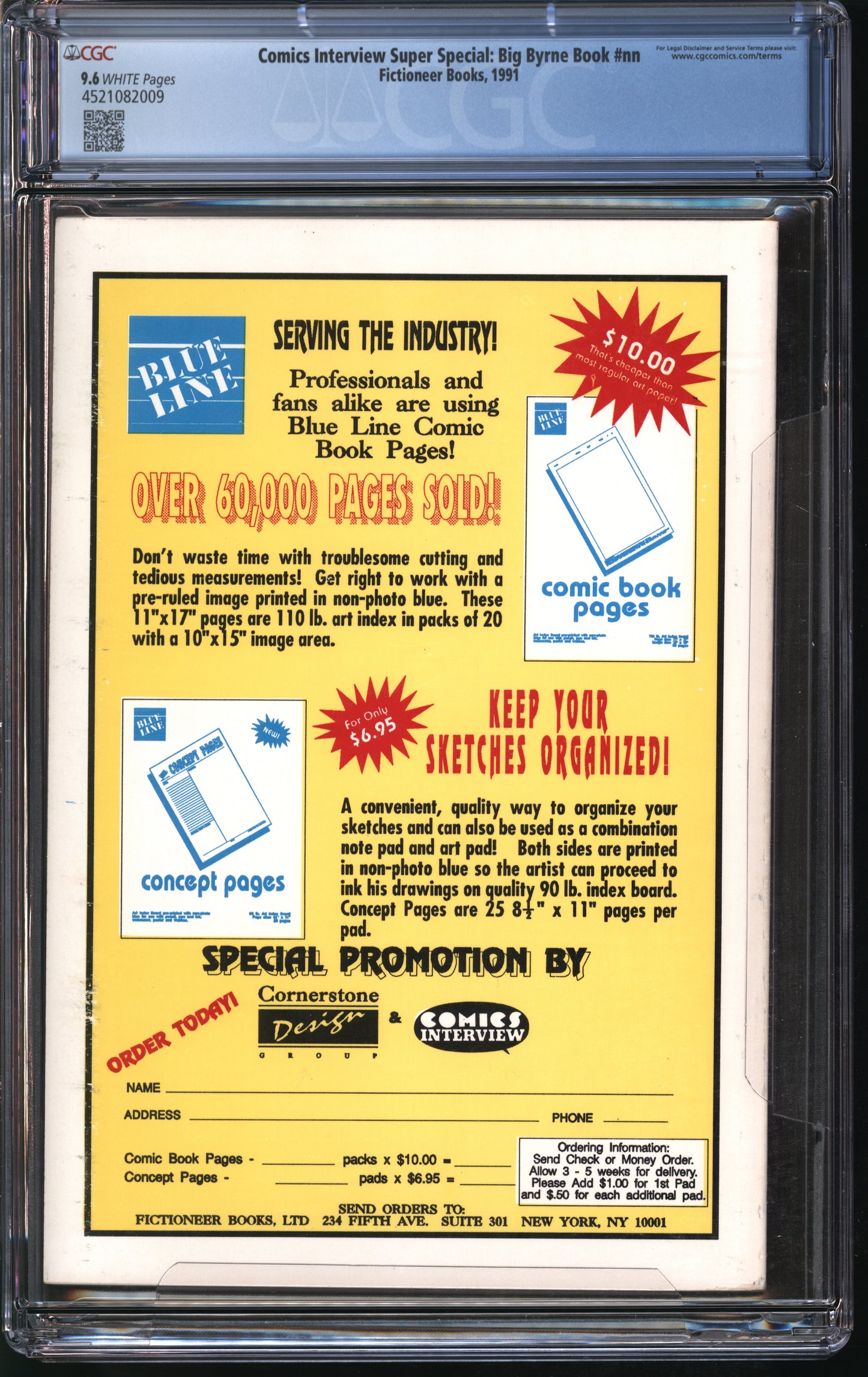 Fictioneer Books Comics Interview Super Special: Big Byrne Book #nn 1991 CGC 9.6 White Pages