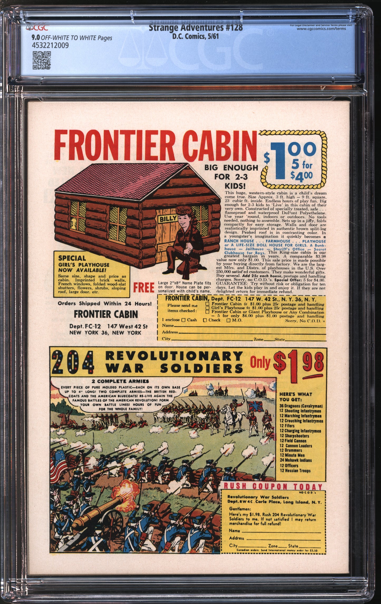 D.C. Comics Strange Adventures #128 5/61 CGC 9.0 Off-White to White Pages