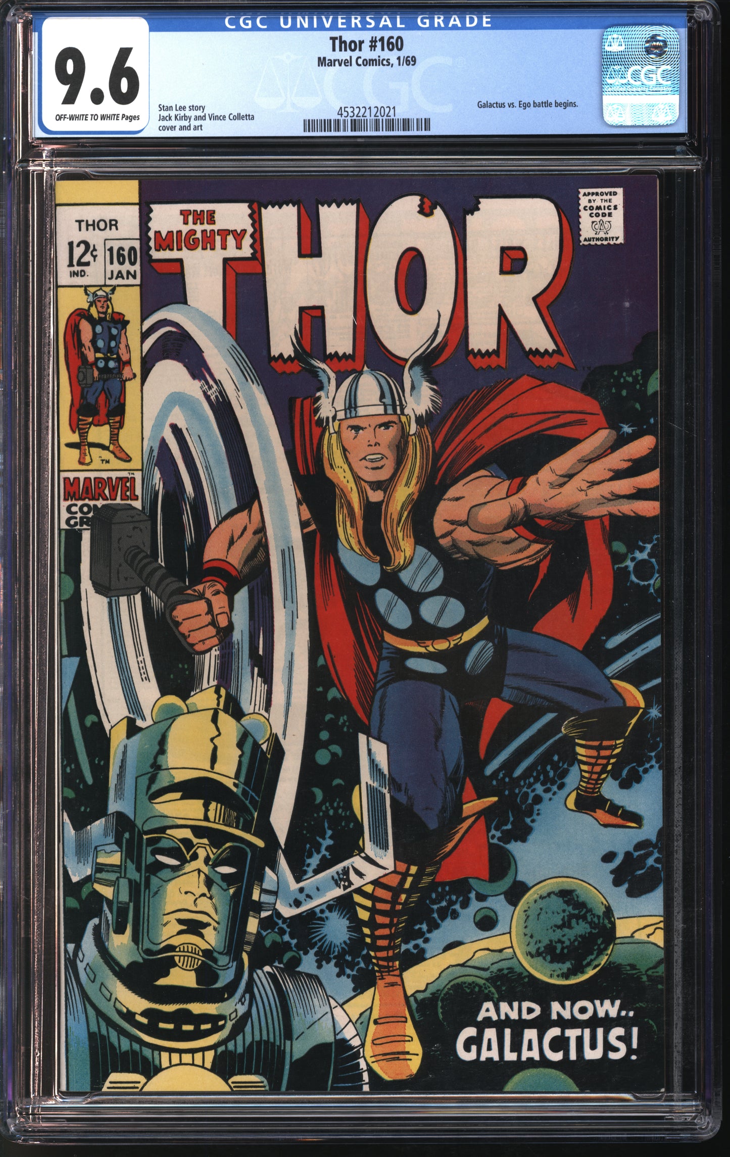 Marvel Comics Thor #160 1/69 CGC 9.6 Off-White to White Pages