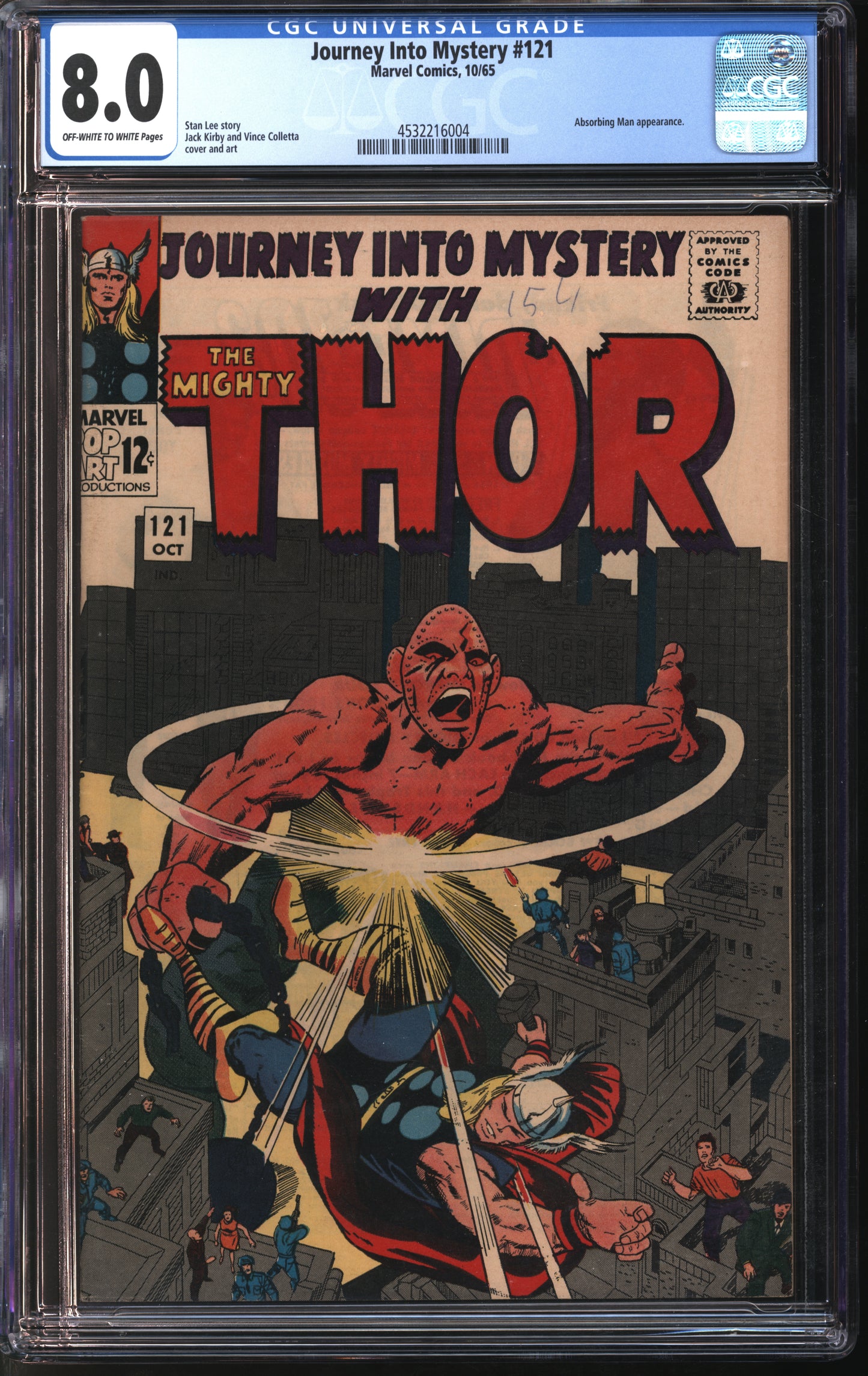 Marvel Comics Journey into Mystery #121 10/65 CGC 8.0 Off-White to White Pages
