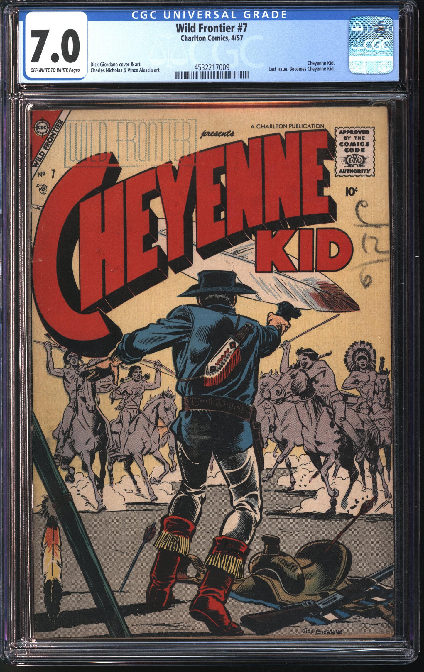 Charlton Comics Wild Frontier #7 CGC 7.0 Off-White to White Pages