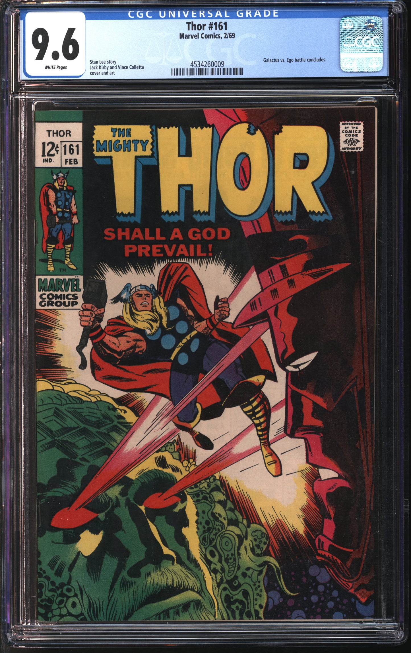 Marvel Comics Thor #161 2/69 CGC 9.6 White Pages