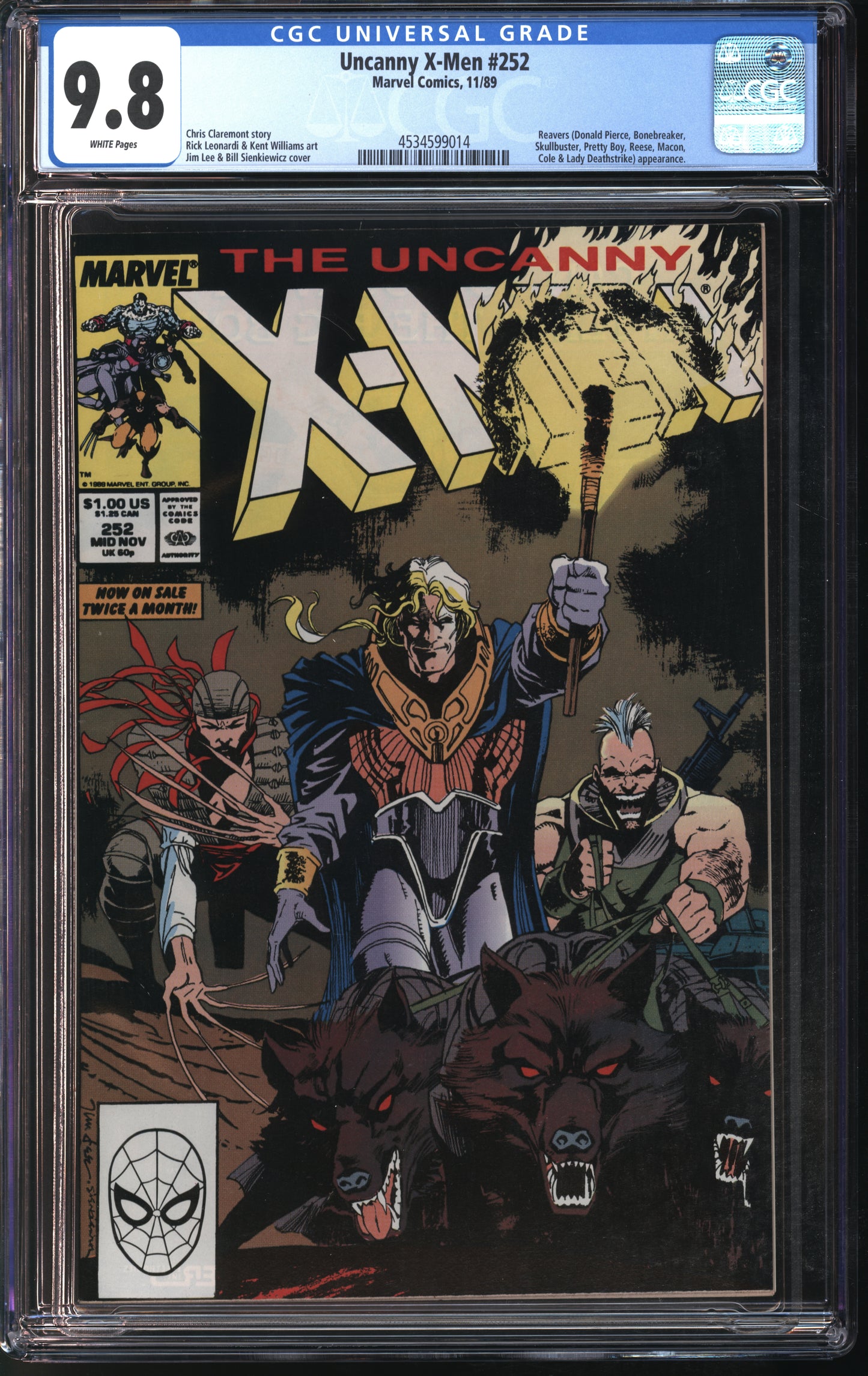 Marvel Comics Uncanny X-men #252 11/89 CGC 9.8 White Pages
