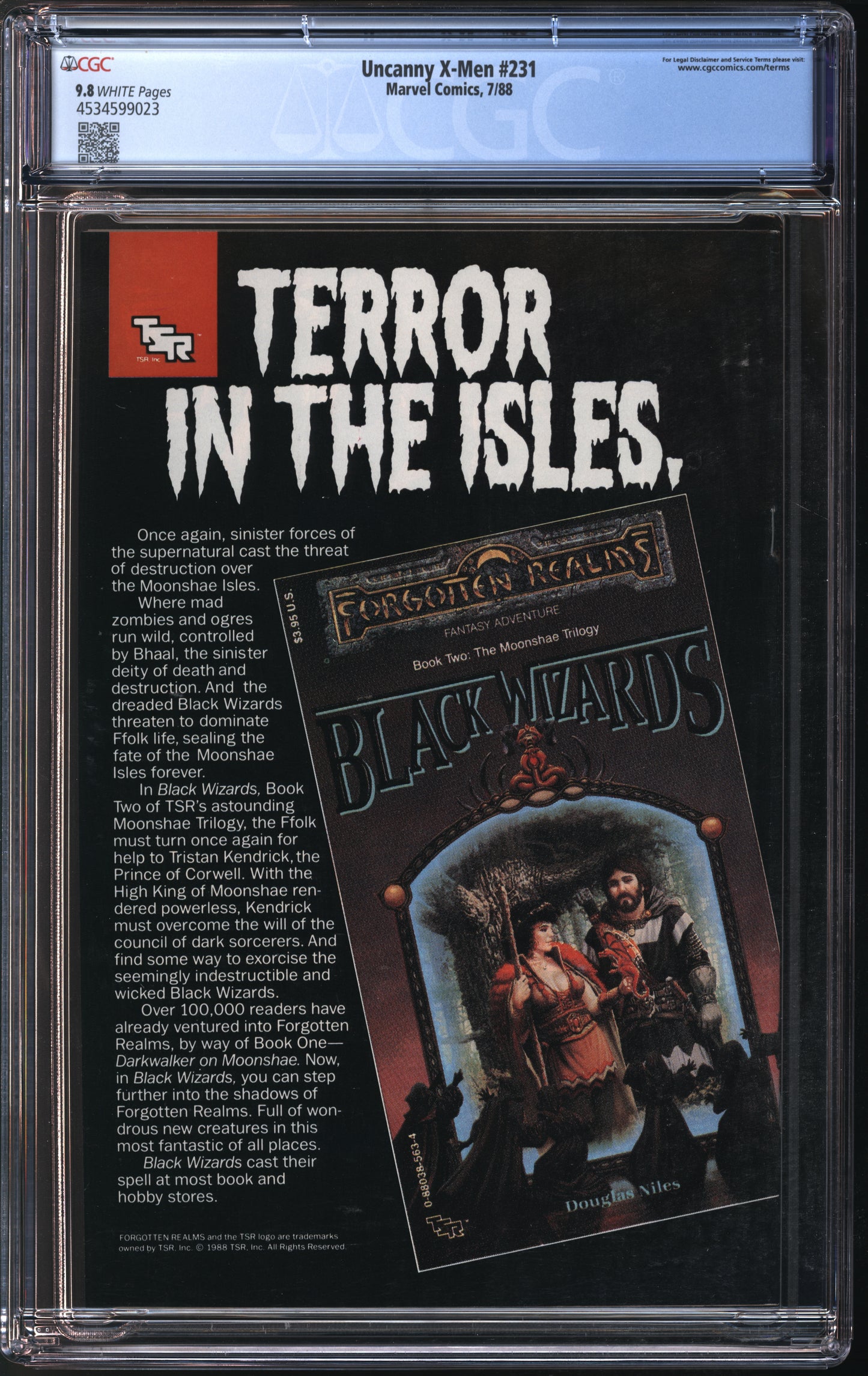 Marvel Comics Uncanny X-men #231 7/88 CGC 9.8 White Pages